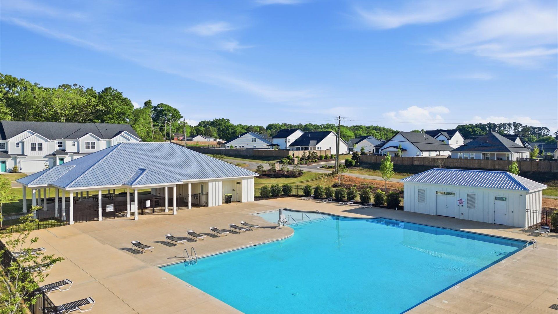 Creeks at Midway in Anderson, SC Amenities Center with resort style swimming pool by DRB Homes
