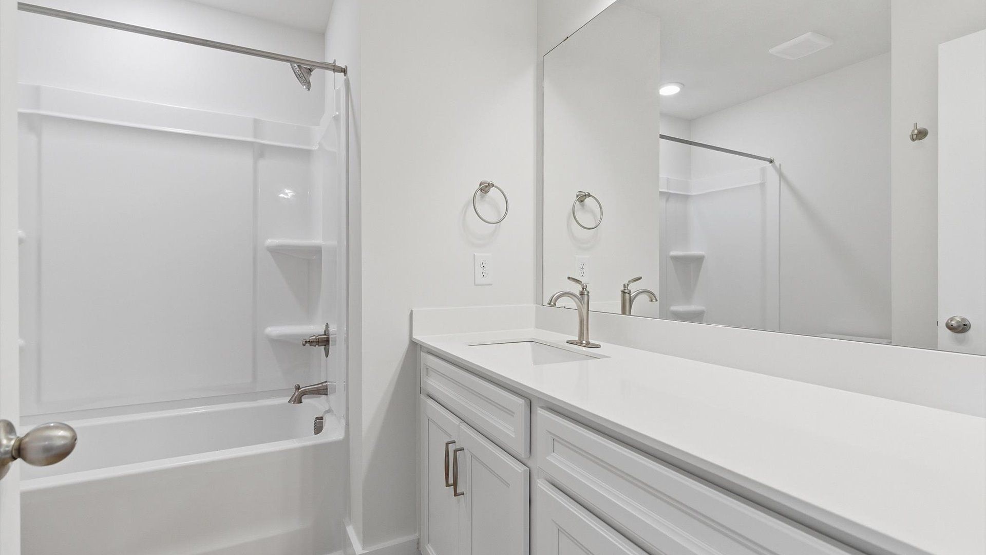 Top-notch bathroom with current fixtures, tasteful materials, and elevated charm in Simpsonville, SC