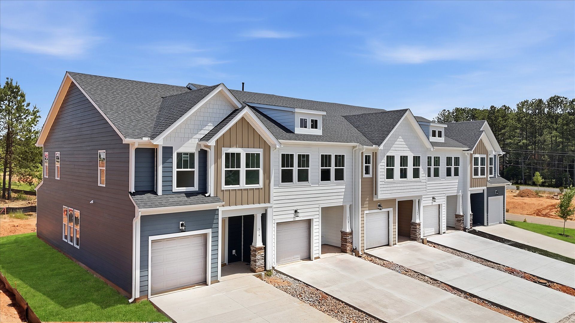 Exclusive DRB Homes exterior with balanced proportions and vibrant curb appeal located in Fountain Inn, SC