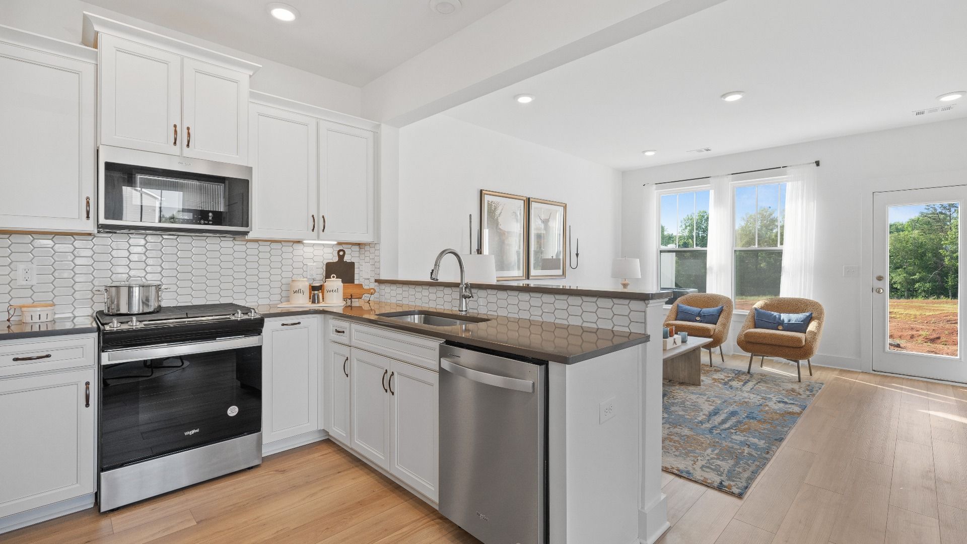 Refined kitchen layout of The Churchill Design offering both entertaining space and everyday functionality