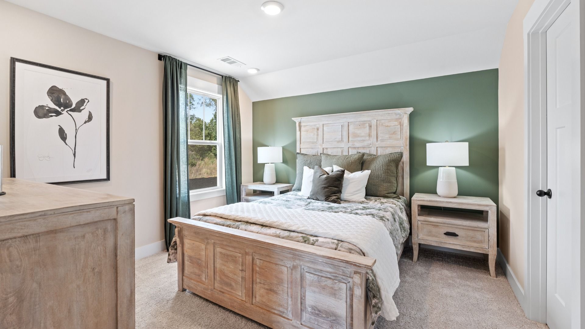 First-rate secondary bedroom with a spacious walk-in closet and elegant carpeted flooring located at Barton Hollow