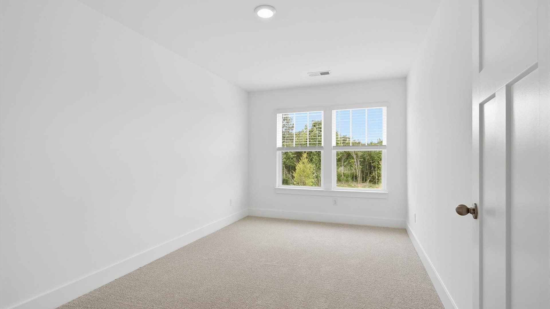 Accomplished bedroom layout with cozy carpet, a spacious walk-in closet, and sun-filled windows at Marion Square