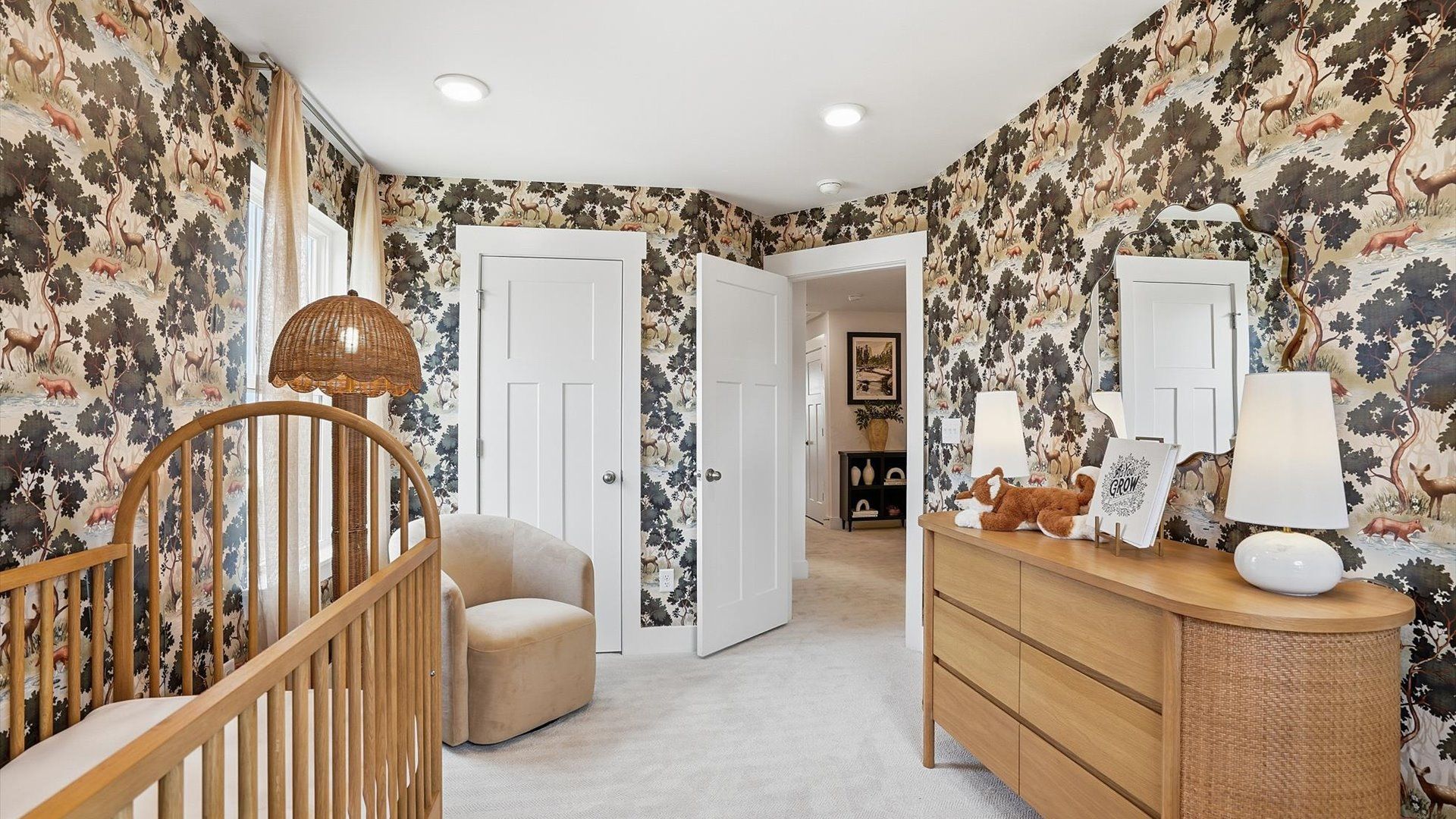 Beautifully appointed bedroom with inviting finishes and impressive closet capacity near Downtown Fountain Inn, SC