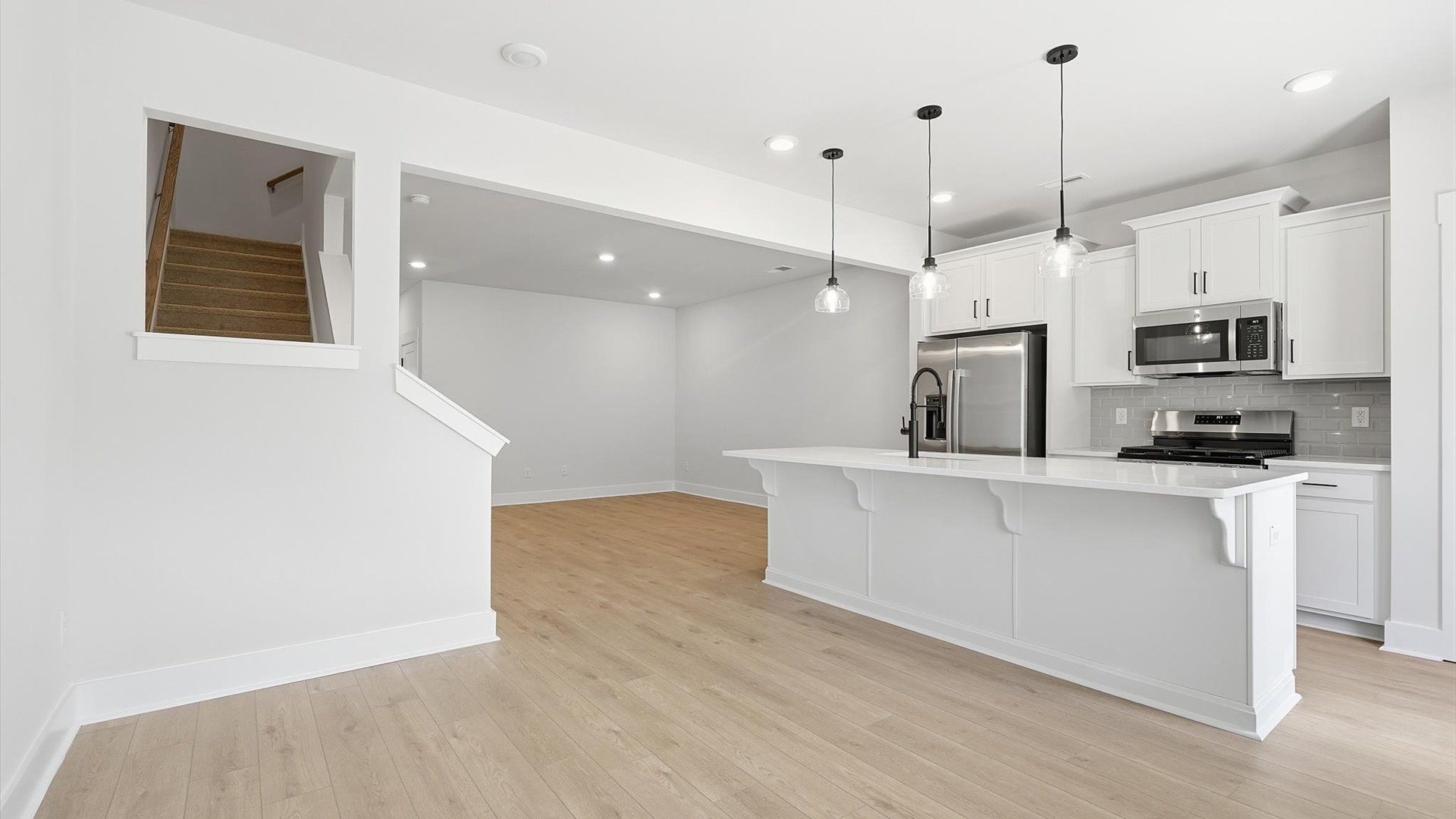 This casual dining area features a seamless layout that makes meals feel easy and welcoming near Downtown Greenville