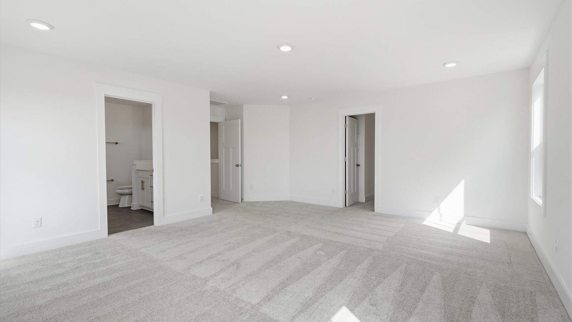 Eye-catching details and elegant finishes in the vibrant primary suite of this select home at Iris Meadows