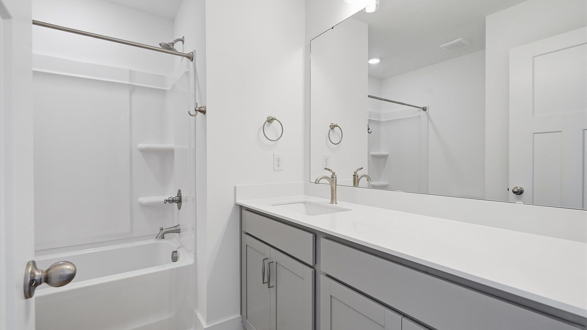 Stylish guest bathroom with superior design and thoughtful storage solutions