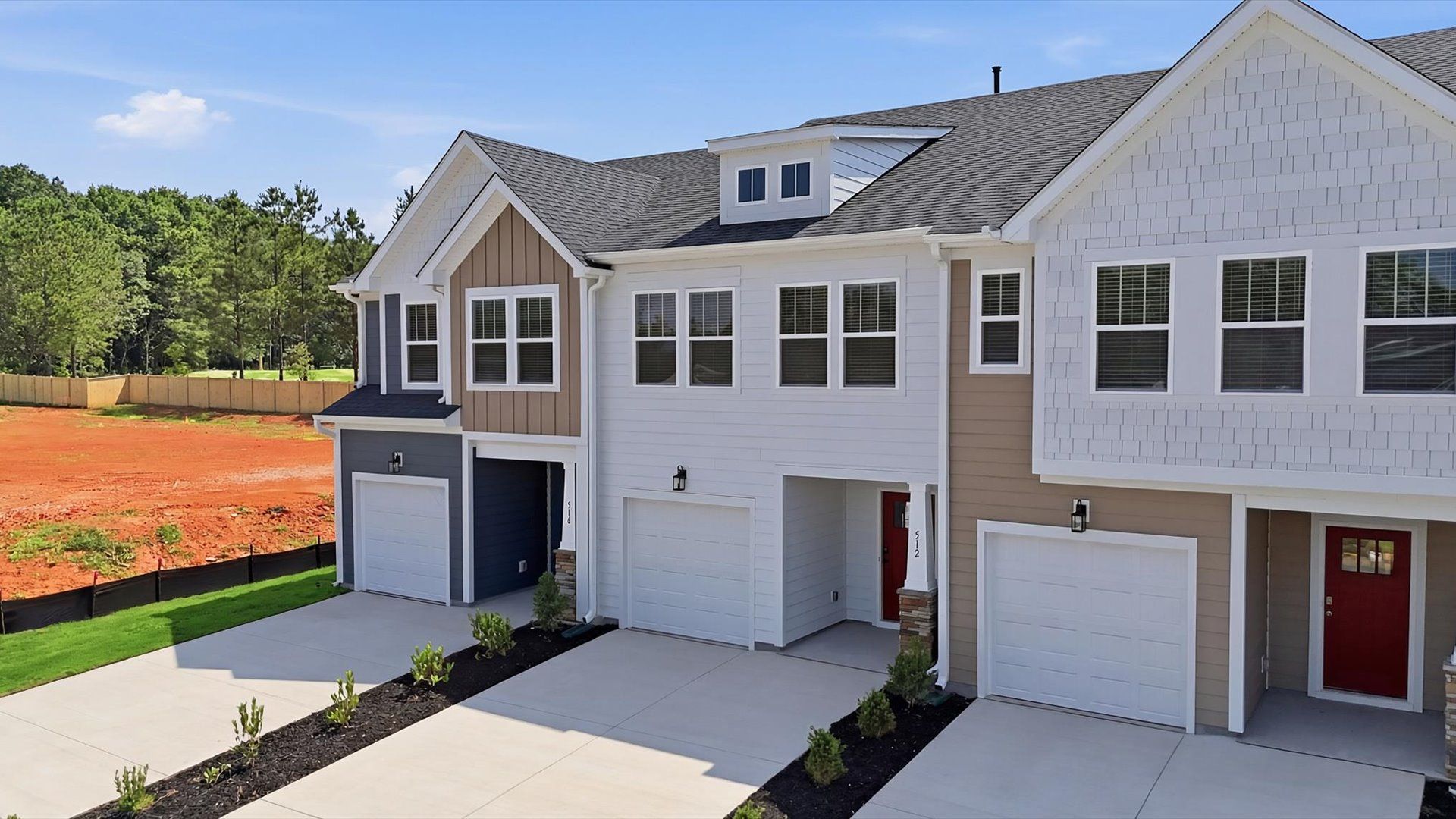 Refined exterior design with balanced architectural detail in this distinguished two-story villa at Barton Hollow