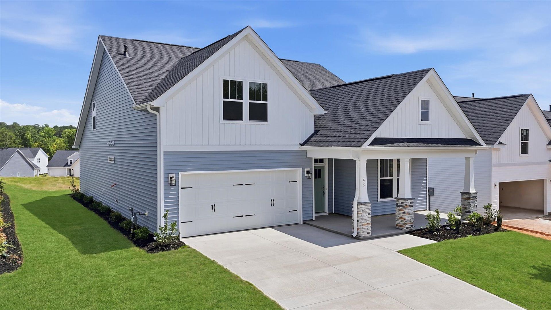 Memorable first impression with elegant exterior design and exceptional materials by the reputable DRB Homes