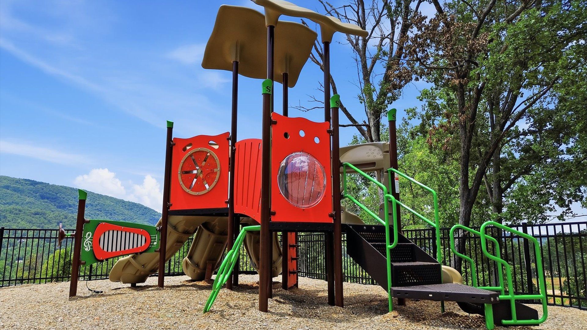 Adventure starts at the community playground, designed for fun in the heart of the Blue Ridge Mountains