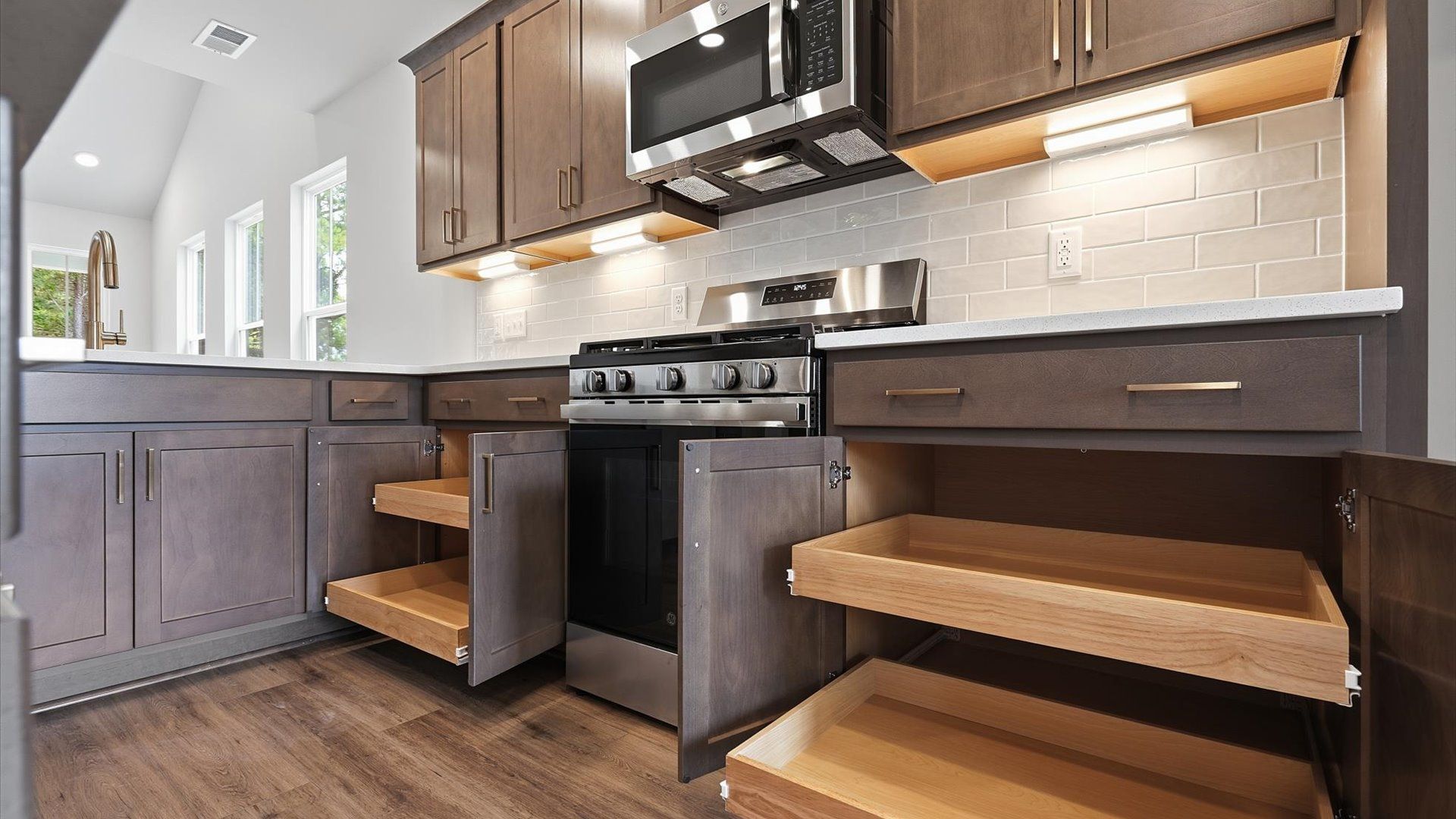 Luxury-inspired kitchen featuring expansive storage space and elegant design elements in Fountain Inn, SC