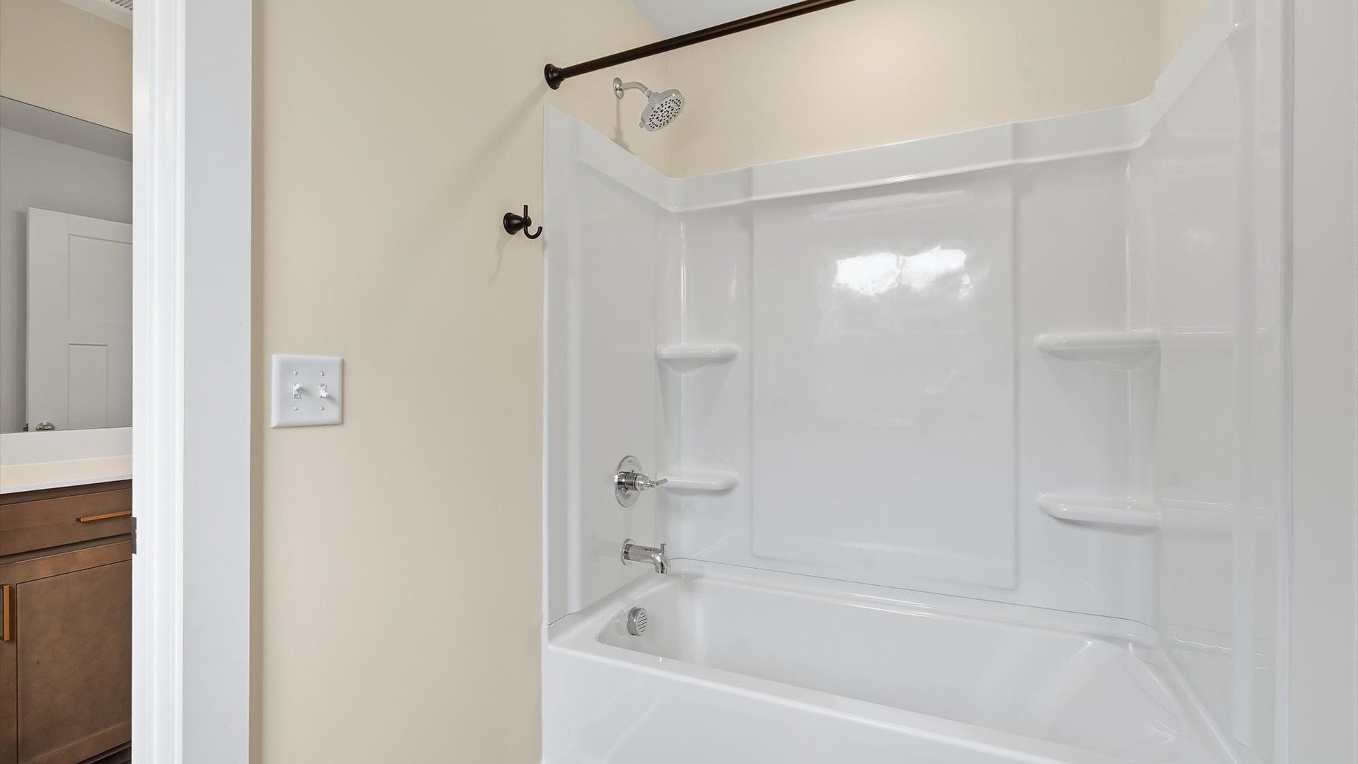 Well-appointed full bath with high standards of craftsmanship and everyday function located in Fountain Inn, SC