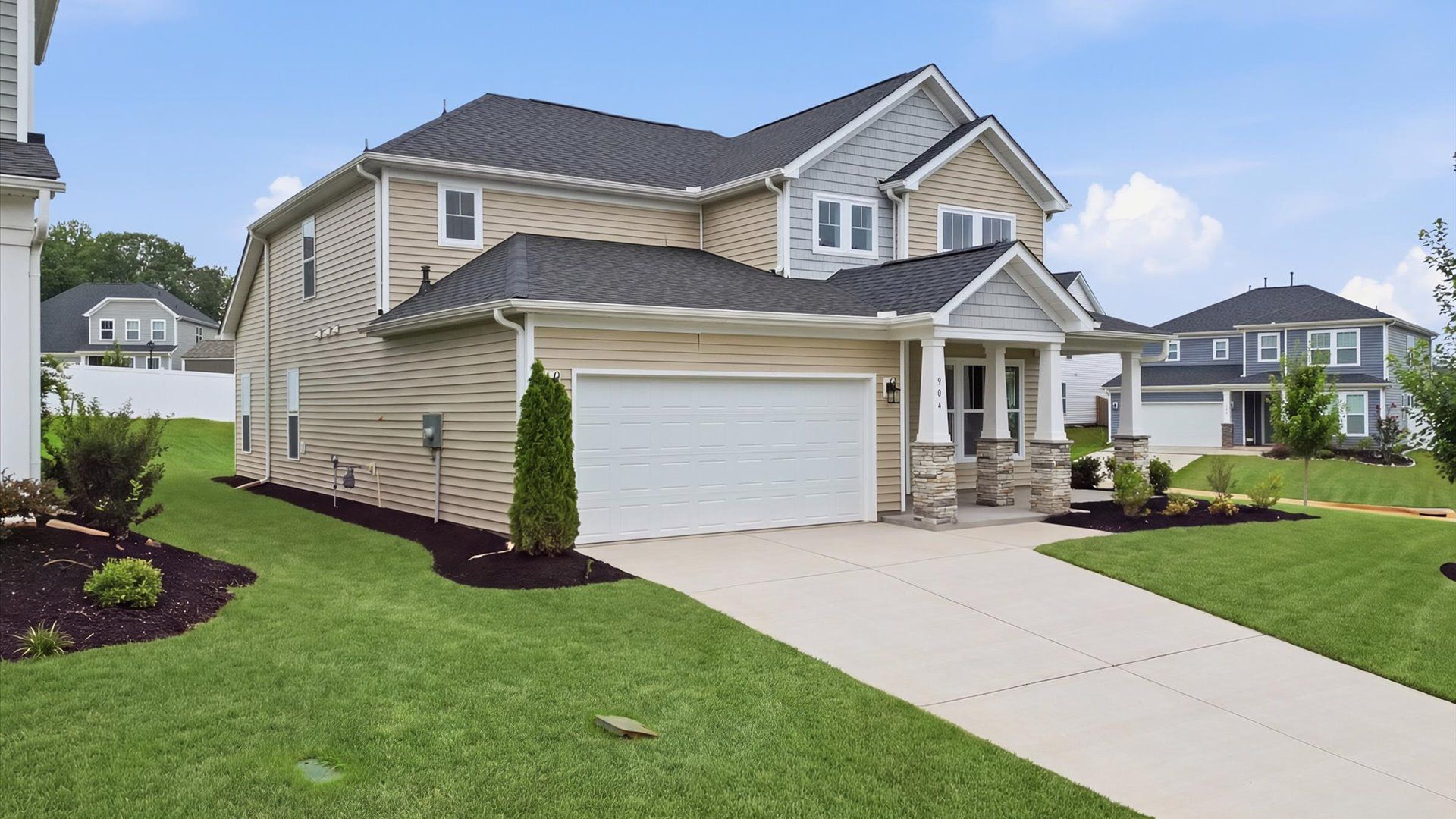 Elegant exterior with eye-catching curb appeal in a first-class DRB Homes community