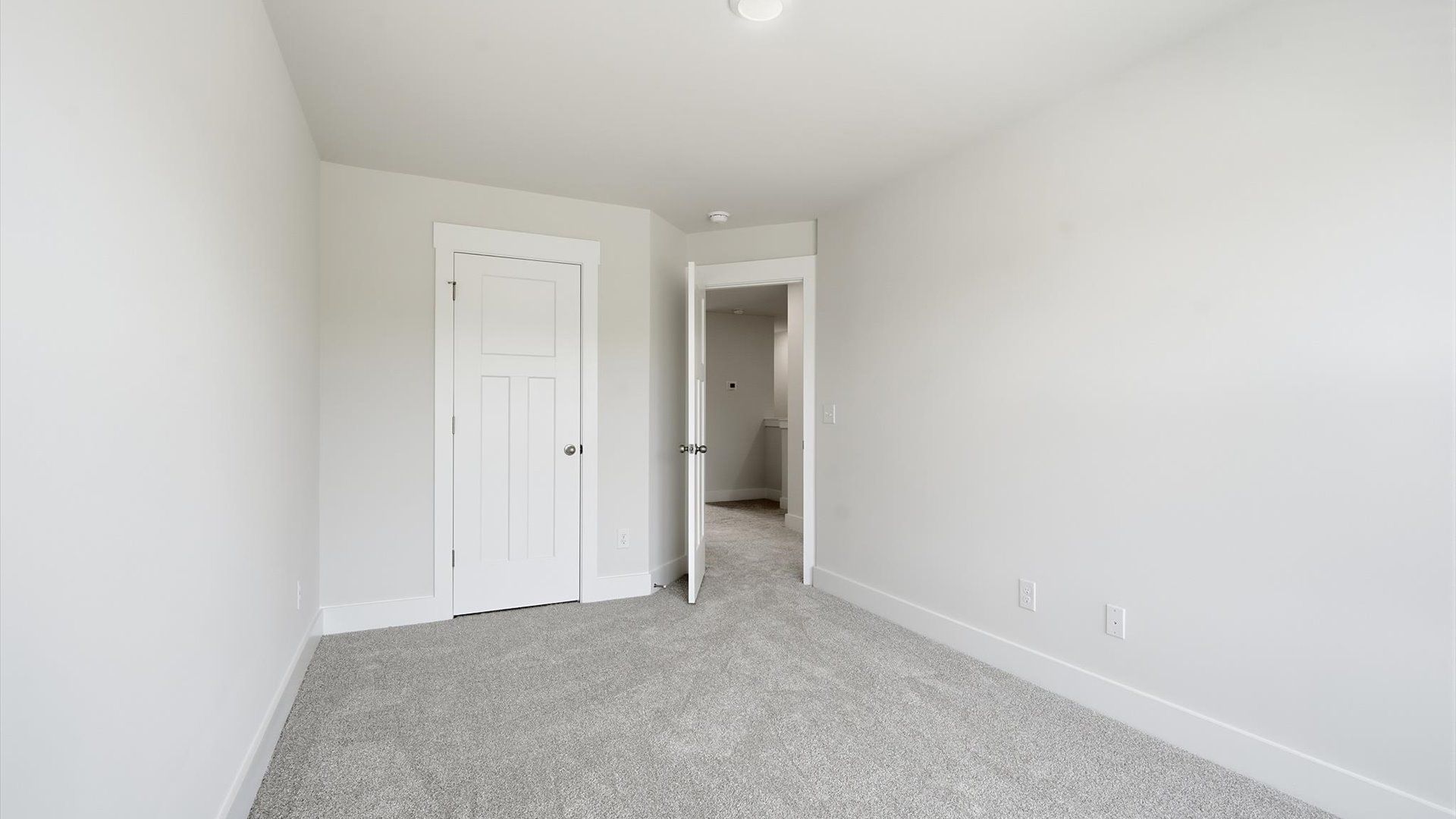 Tasteful secondary bedroom with plush carpet and a spacious walk-in closet near Downtown Greenville