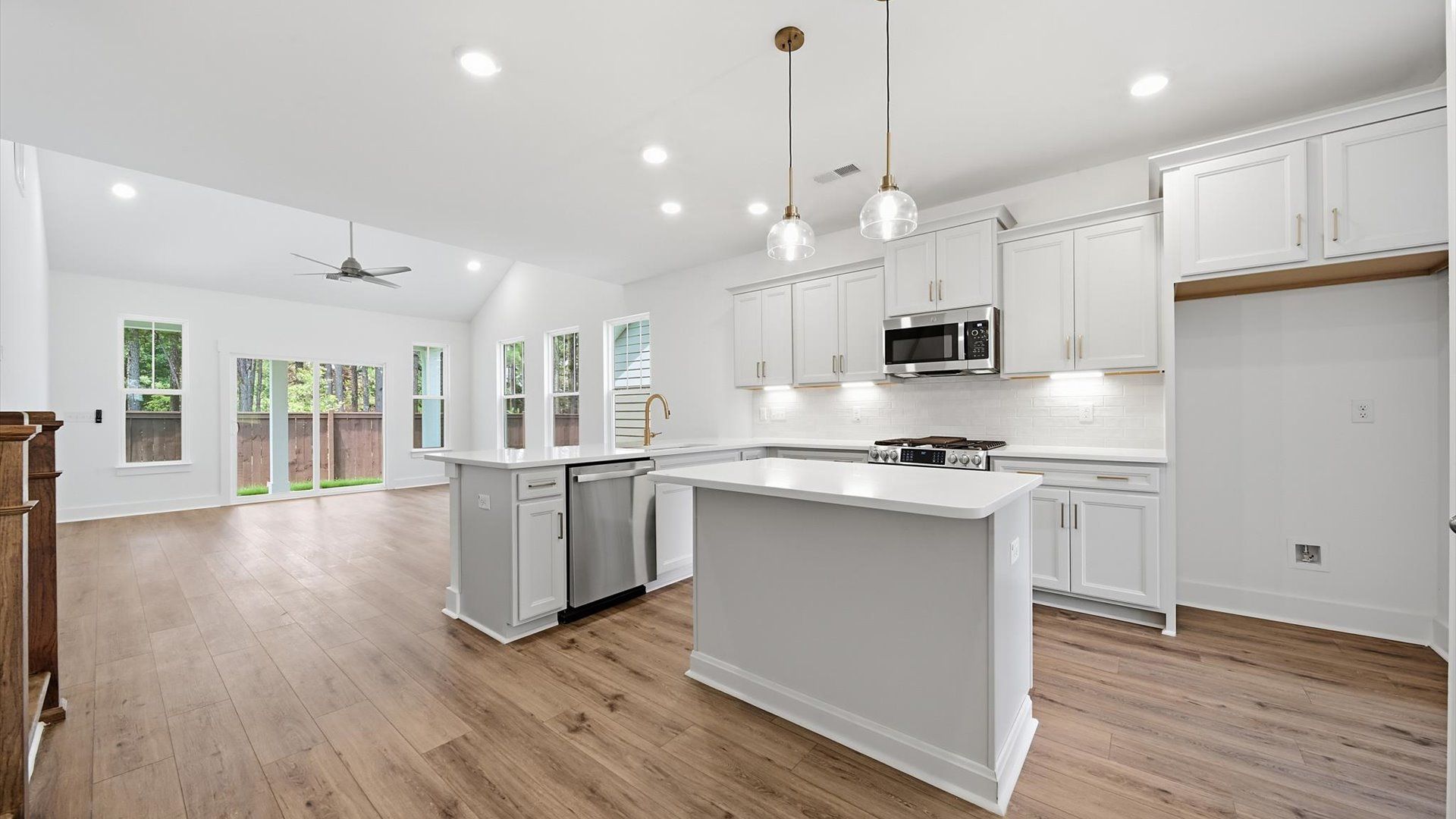 Accomplished design in a kitchen that blends function and form with a right-sized island