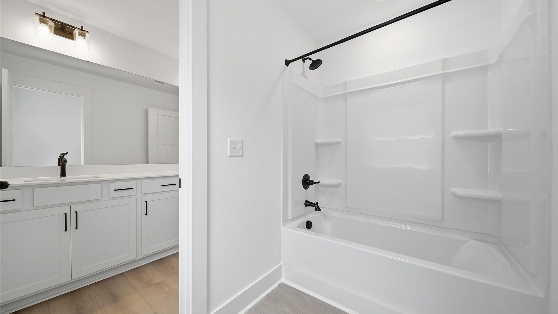 First-class guest bath featuring stylish fixtures and modern design elements