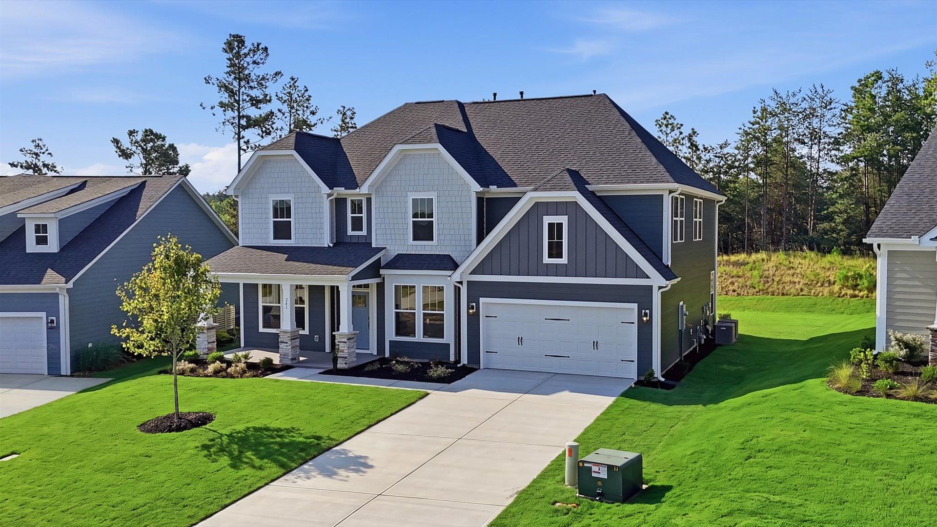 Superior exterior design with modern details and established charm