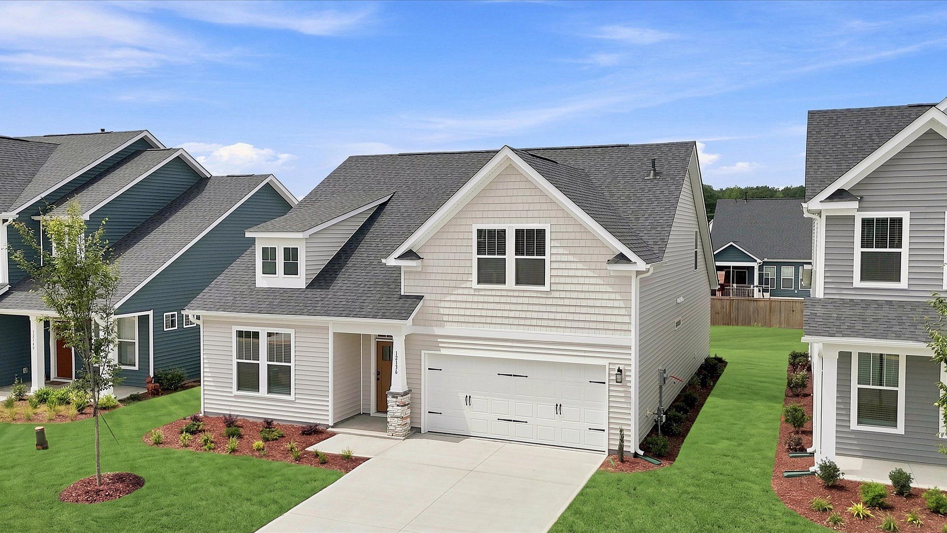 Exclusive DRB Homes exterior with balanced proportions and vibrant curb appeal located in Inman, SC