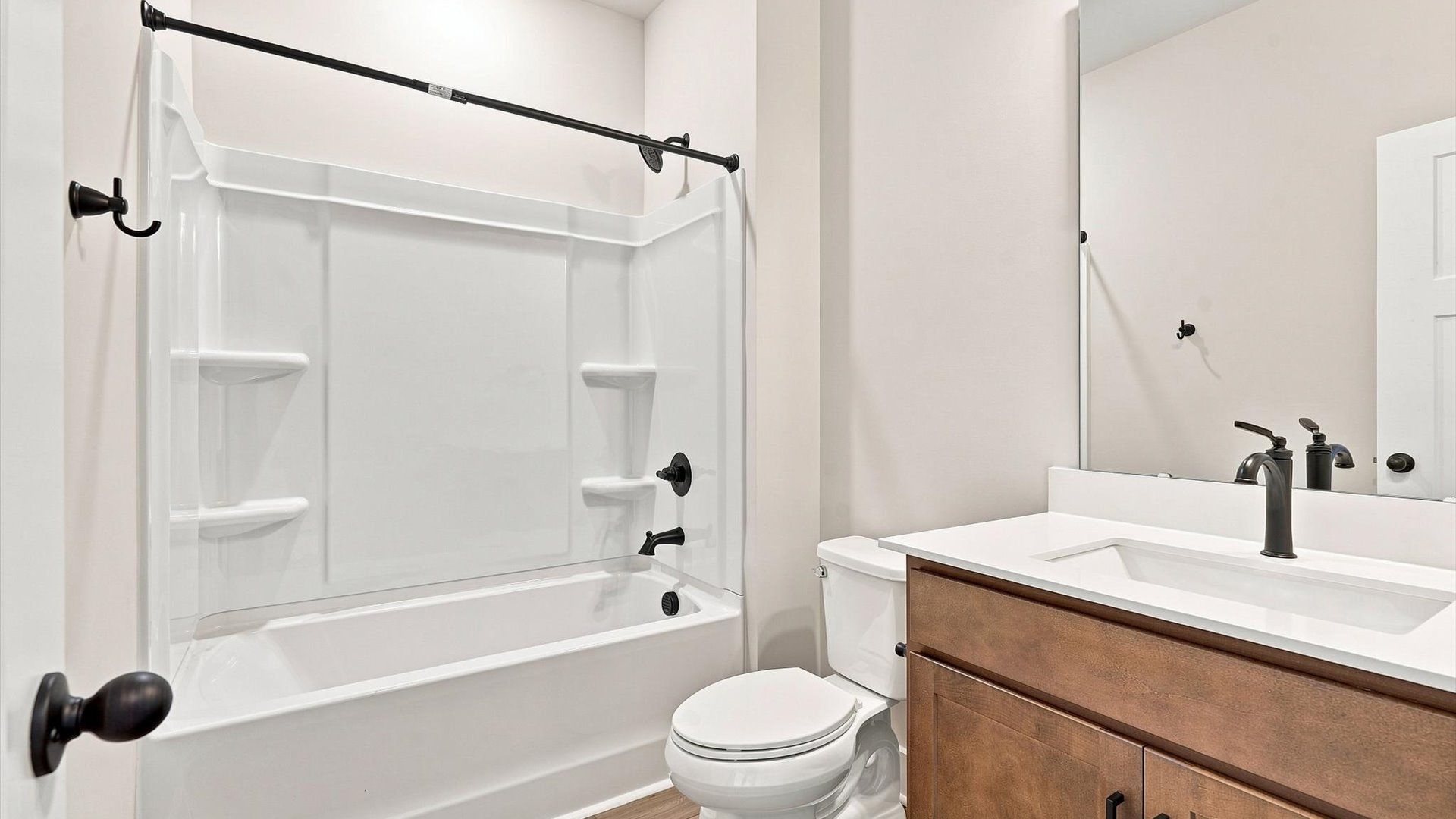 Stylish guest bathroom with superior design and thoughtful storage solutions