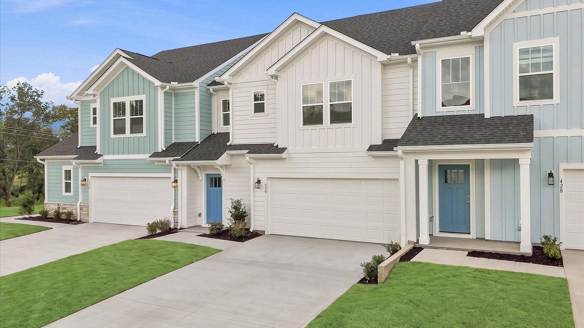 Refined exterior design with balanced architectural detail in this distinguished two-story villa by DRB Homes