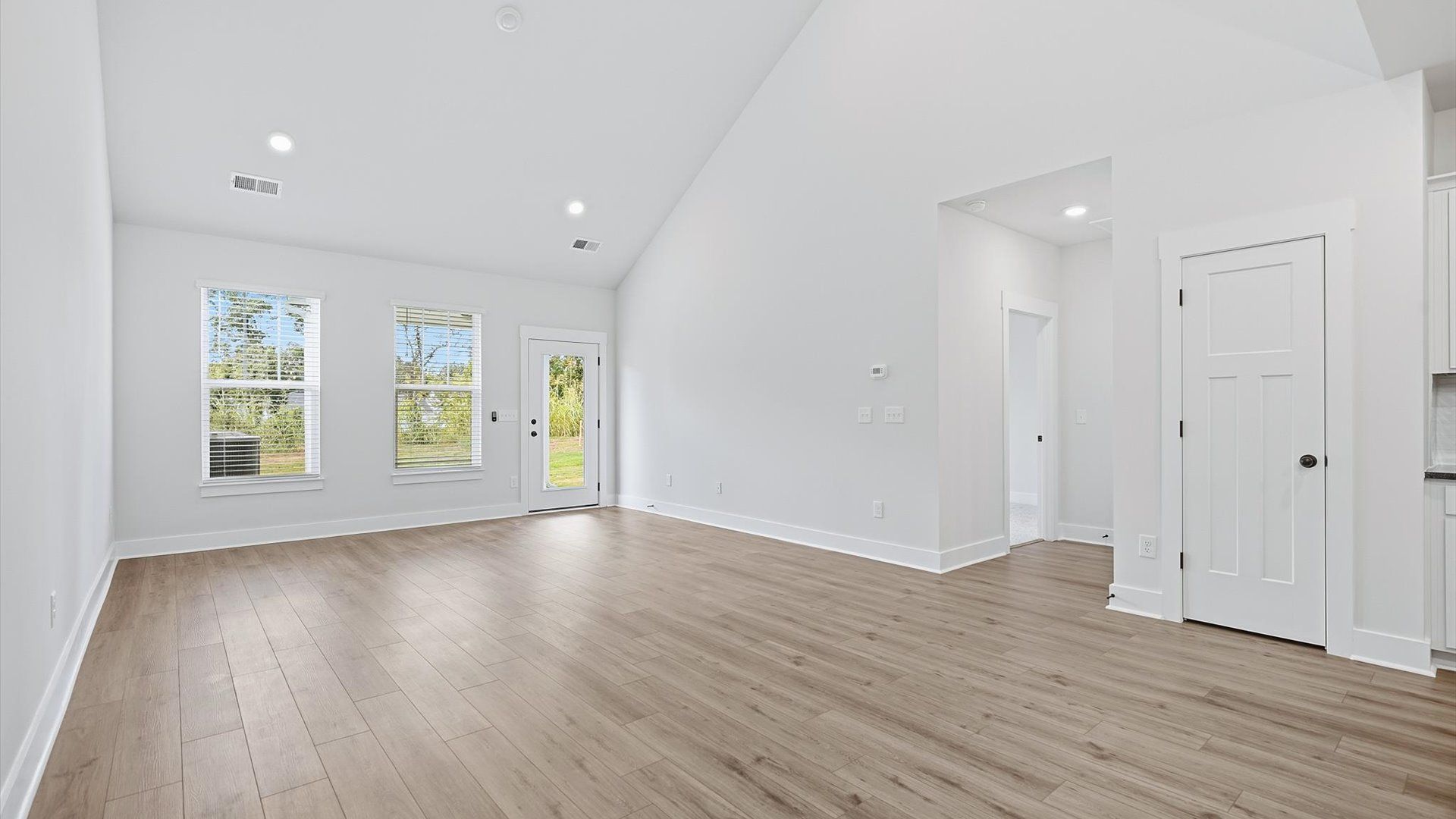 First-rate family room with thoughtful layout and superior connection to kitchen and dining spaces