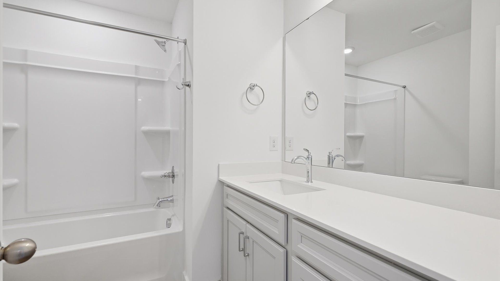 Top-notch bathroom with current fixtures, tasteful materials, and elevated charm in Fountain Inn, SC