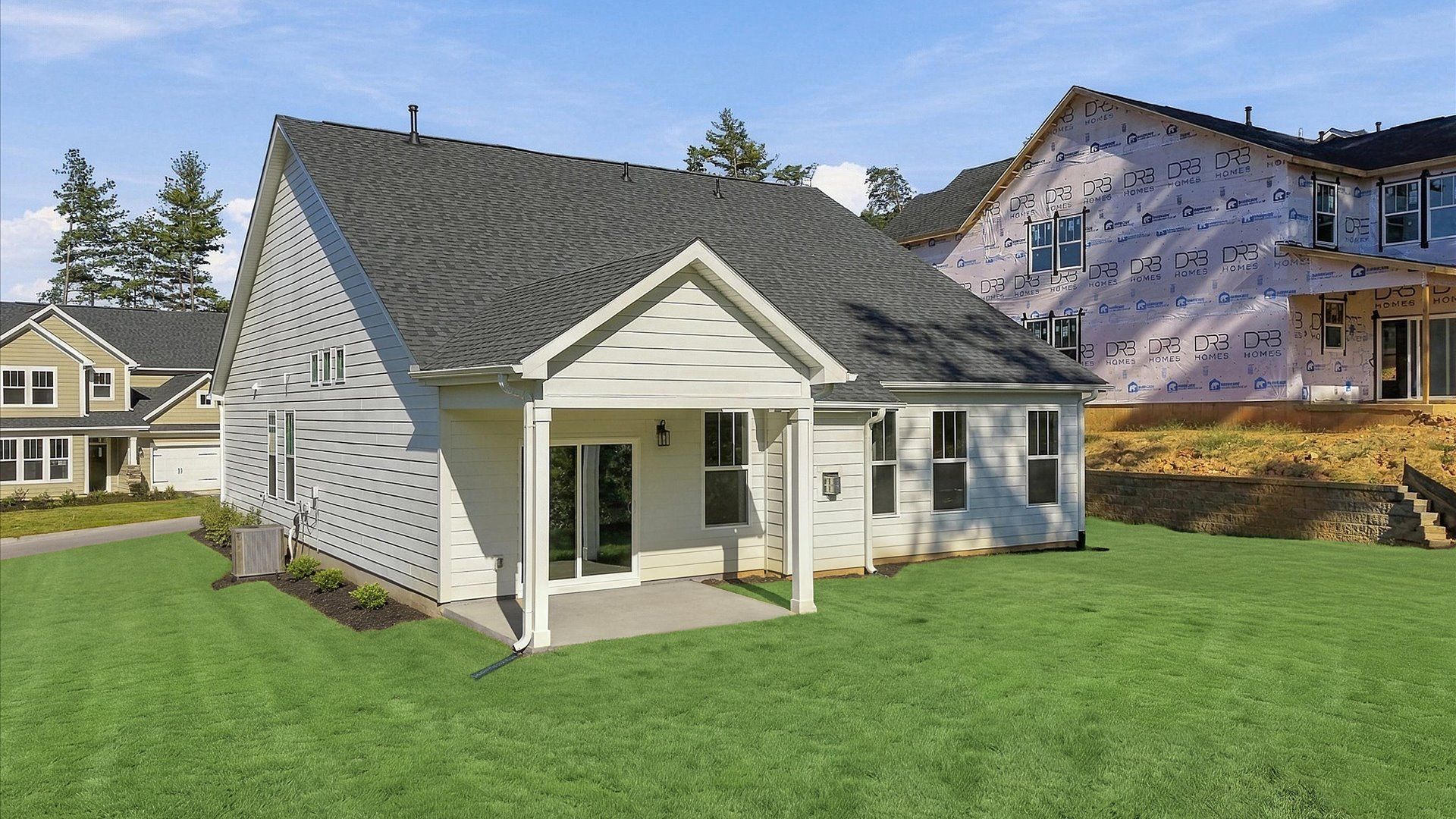 Exclusive rear covered porch with accomplished detail and elevated outdoor living potential