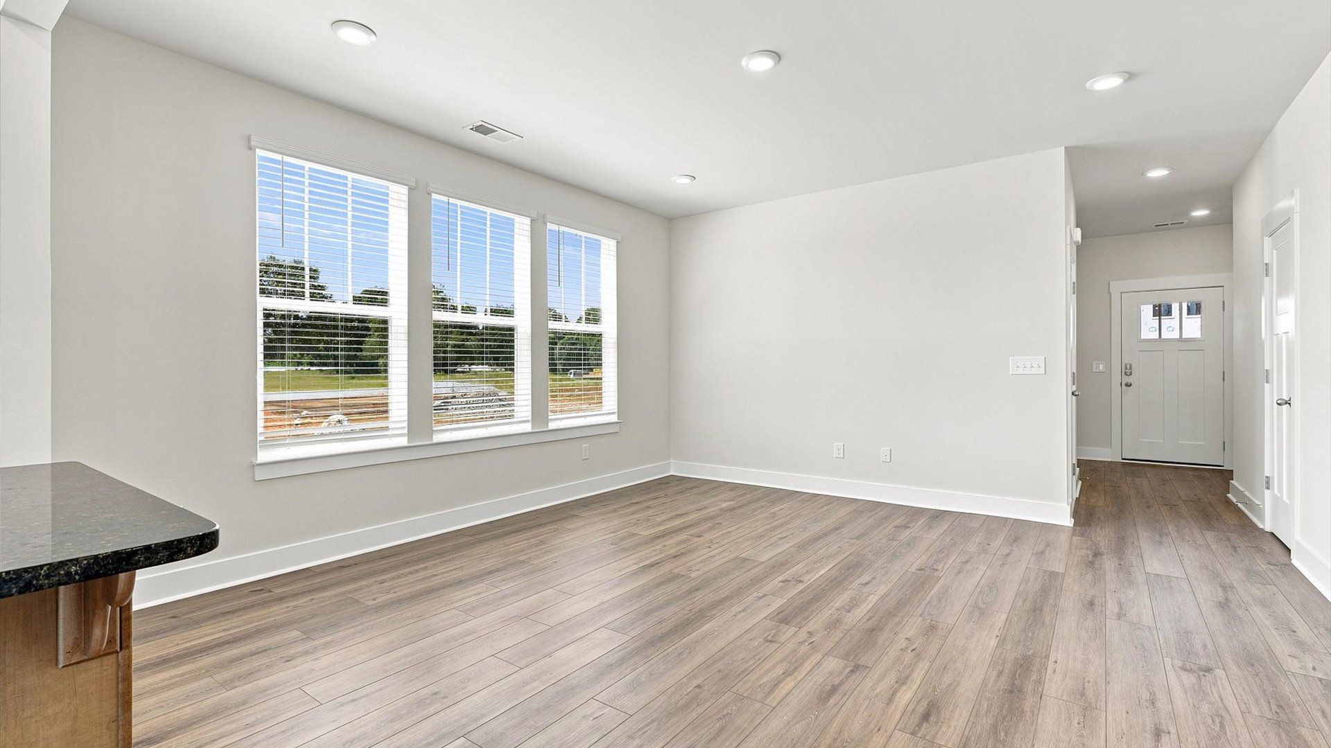 Eye-catching family room with elegant millwork and seamless access to dining and kitchen in Piedmont, SC