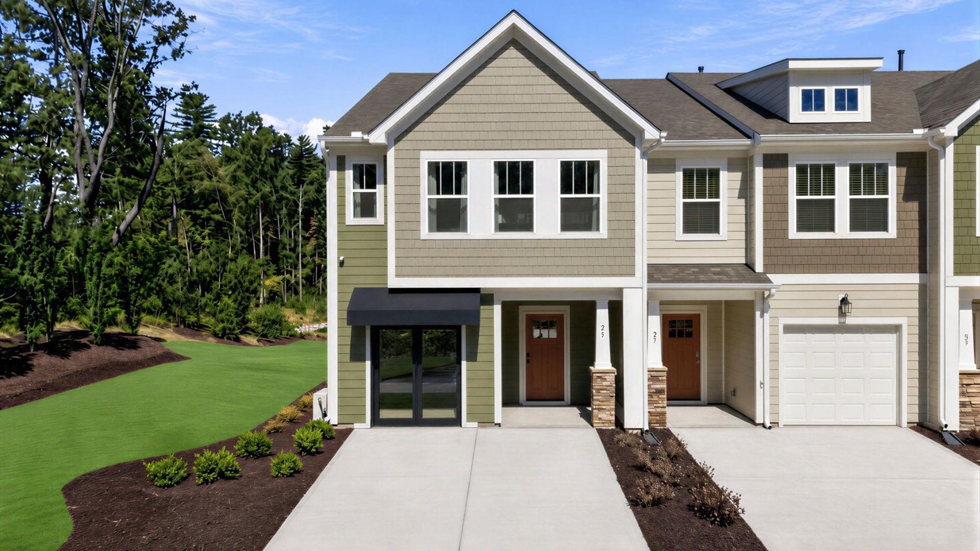 Elegant exterior with eye-catching curb appeal in a first-class DRB Homes community in Hendersonville, NC
