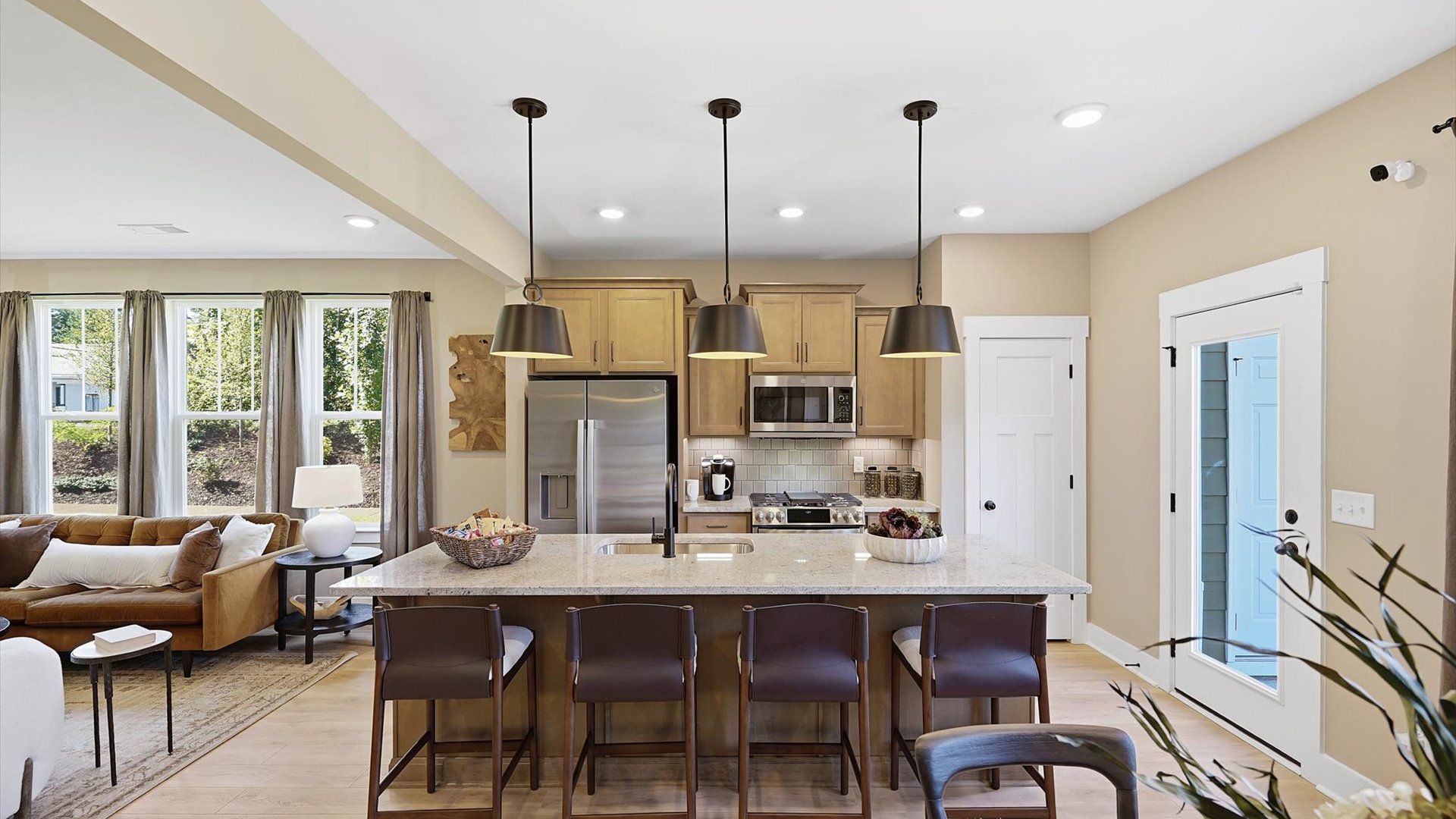 Well-designed kitchen with a center island and tasteful finishes that elevate everyday living near the Blue Ridge Mountains