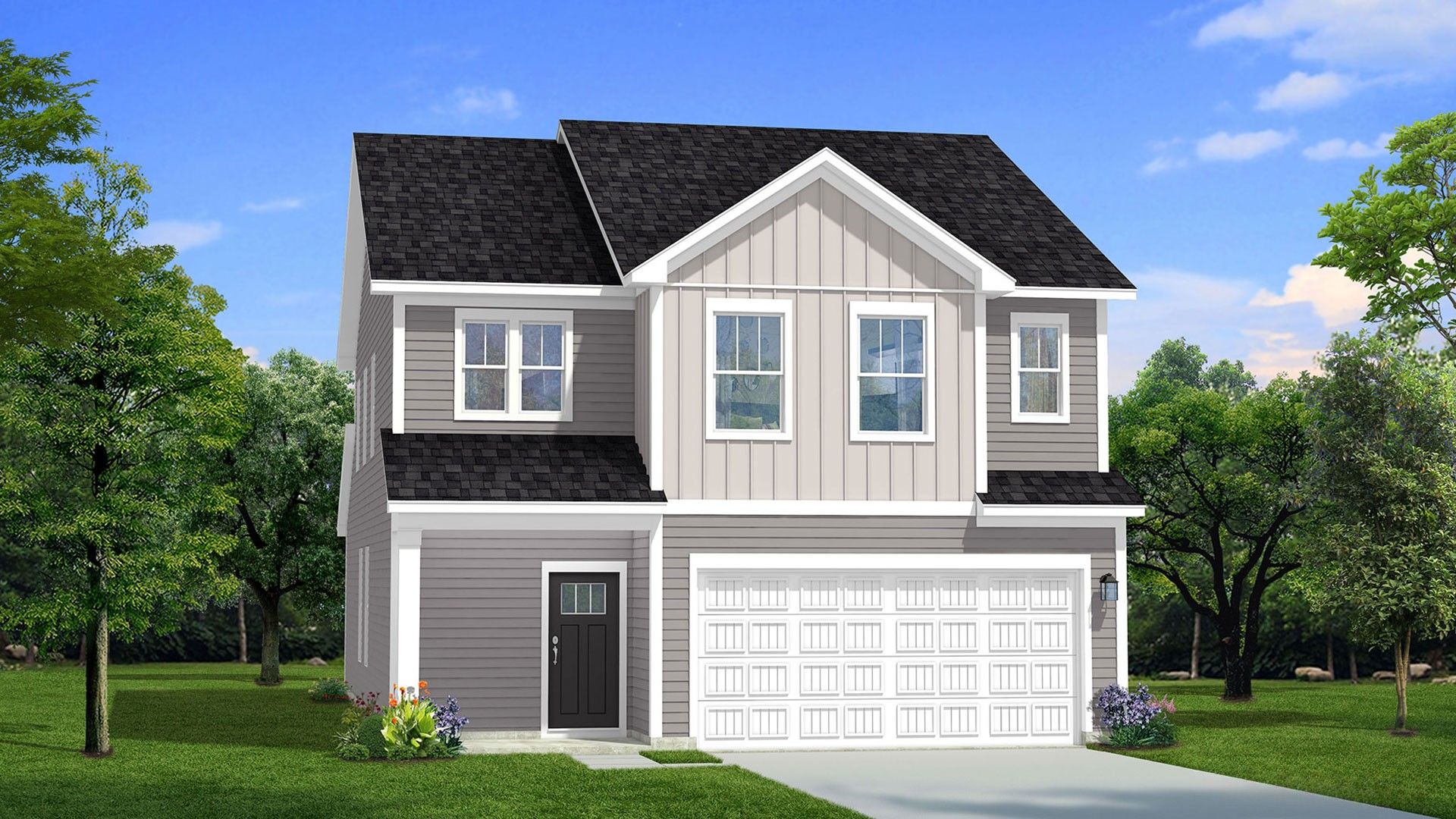 Elevation 2 rendering of the Mint home plan by DRB Homes