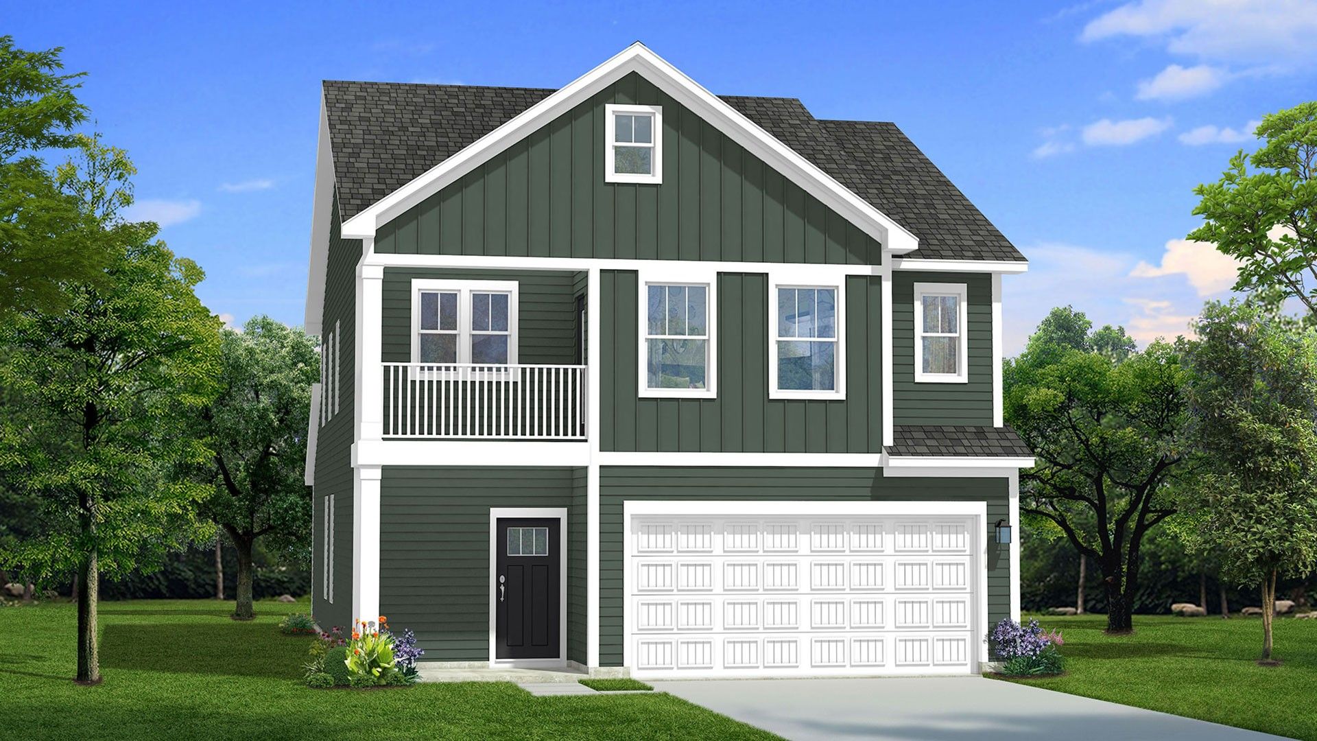 Elevation 4 rendering of the Mint home plan by DRB Homes