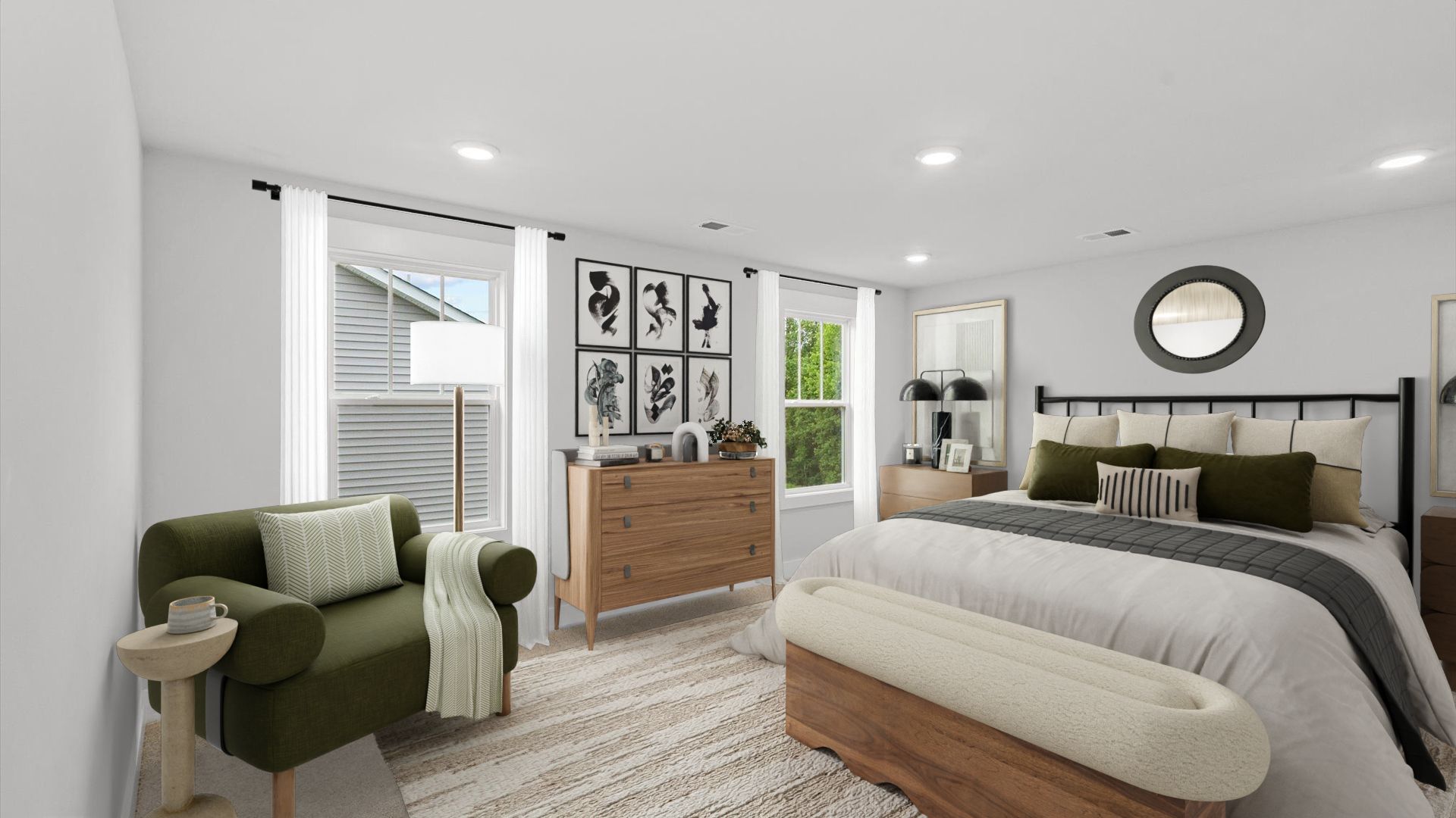 Neroli home plan large primary suite with windows and attached bath