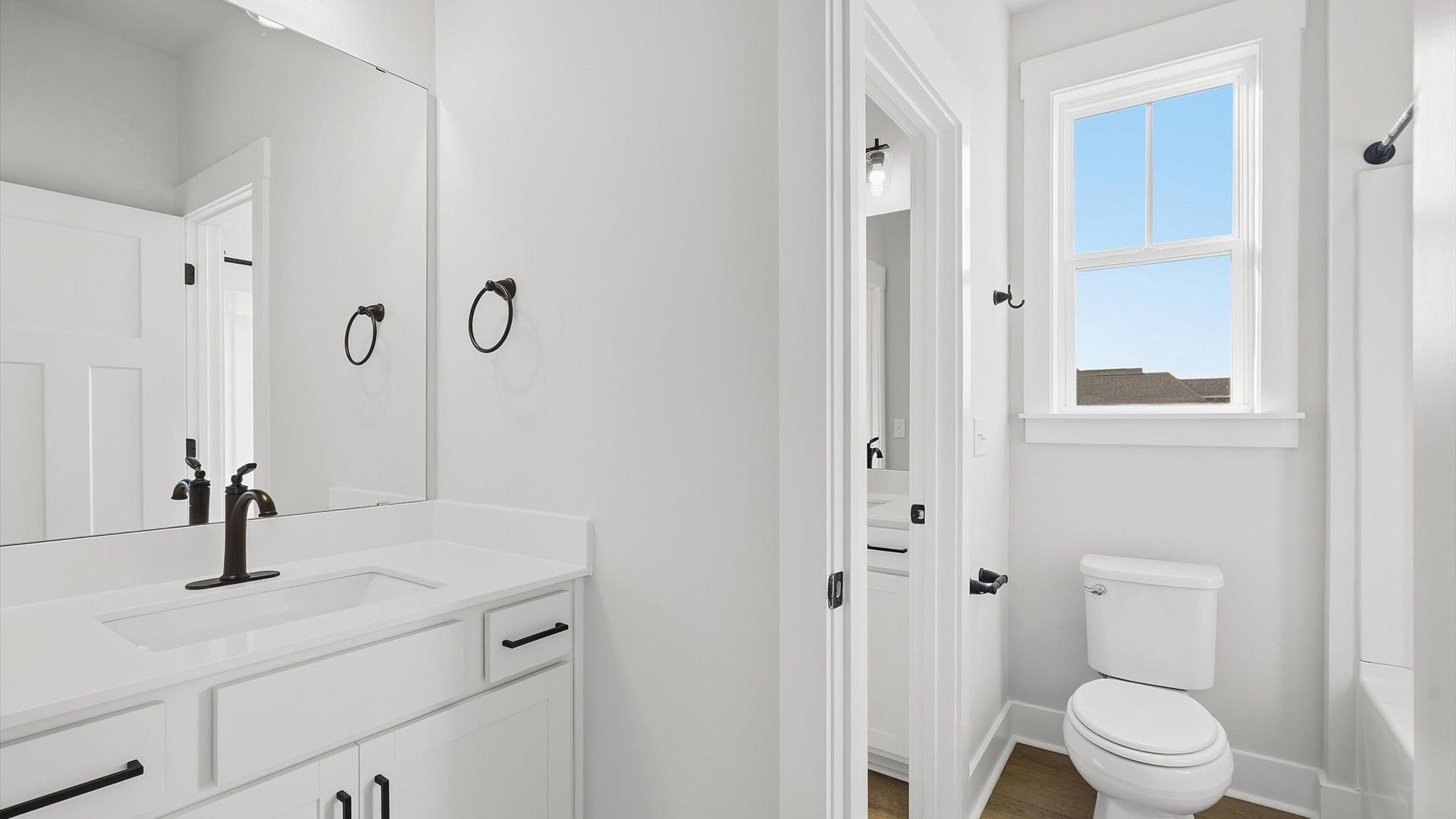 Top-notch bathroom with current fixtures, tasteful materials, and elevated charm in Woodruff, SC