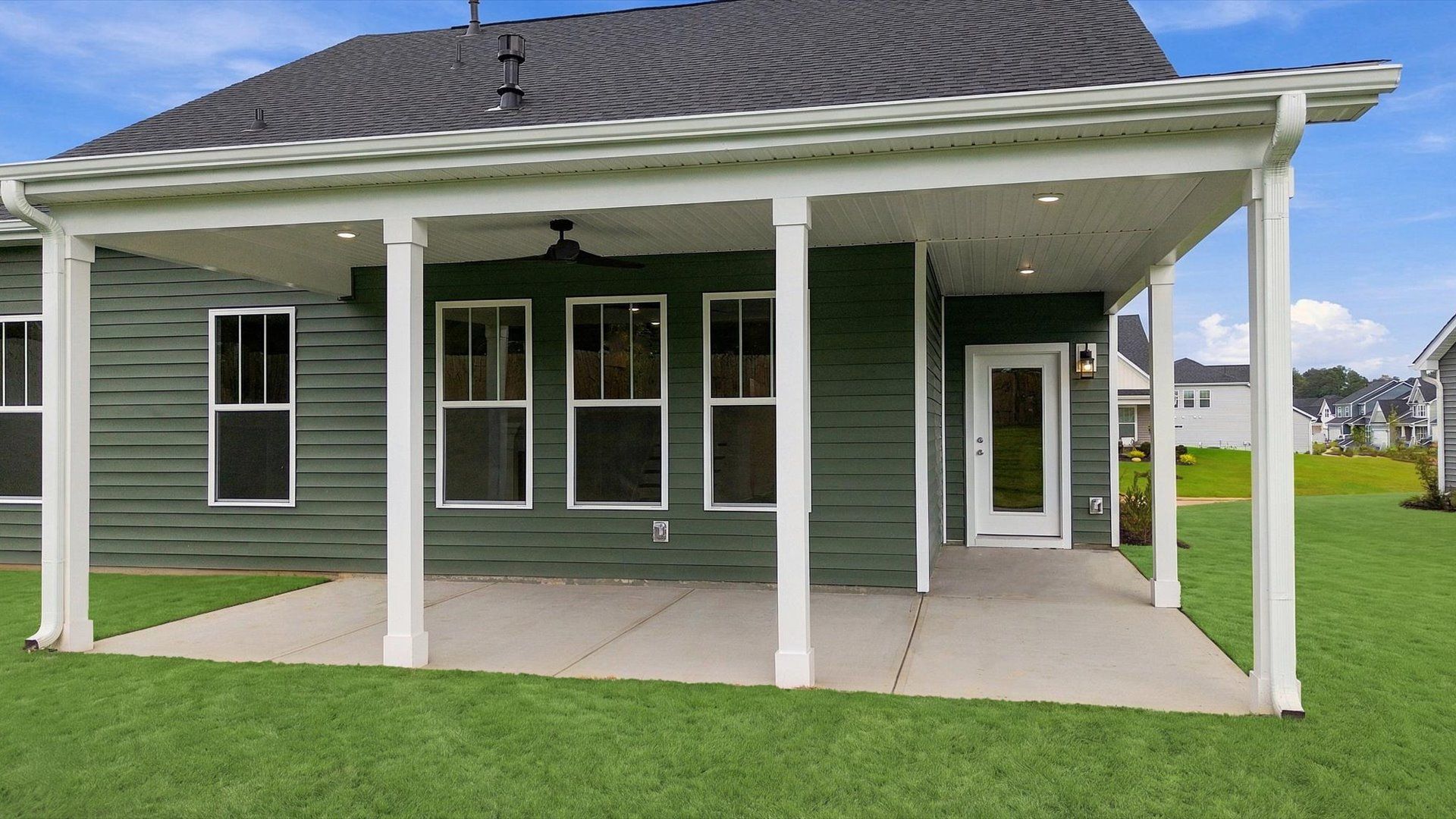 Exclusive rear covered porch with accomplished detail and elevated outdoor living potential in Piedmont, SC
