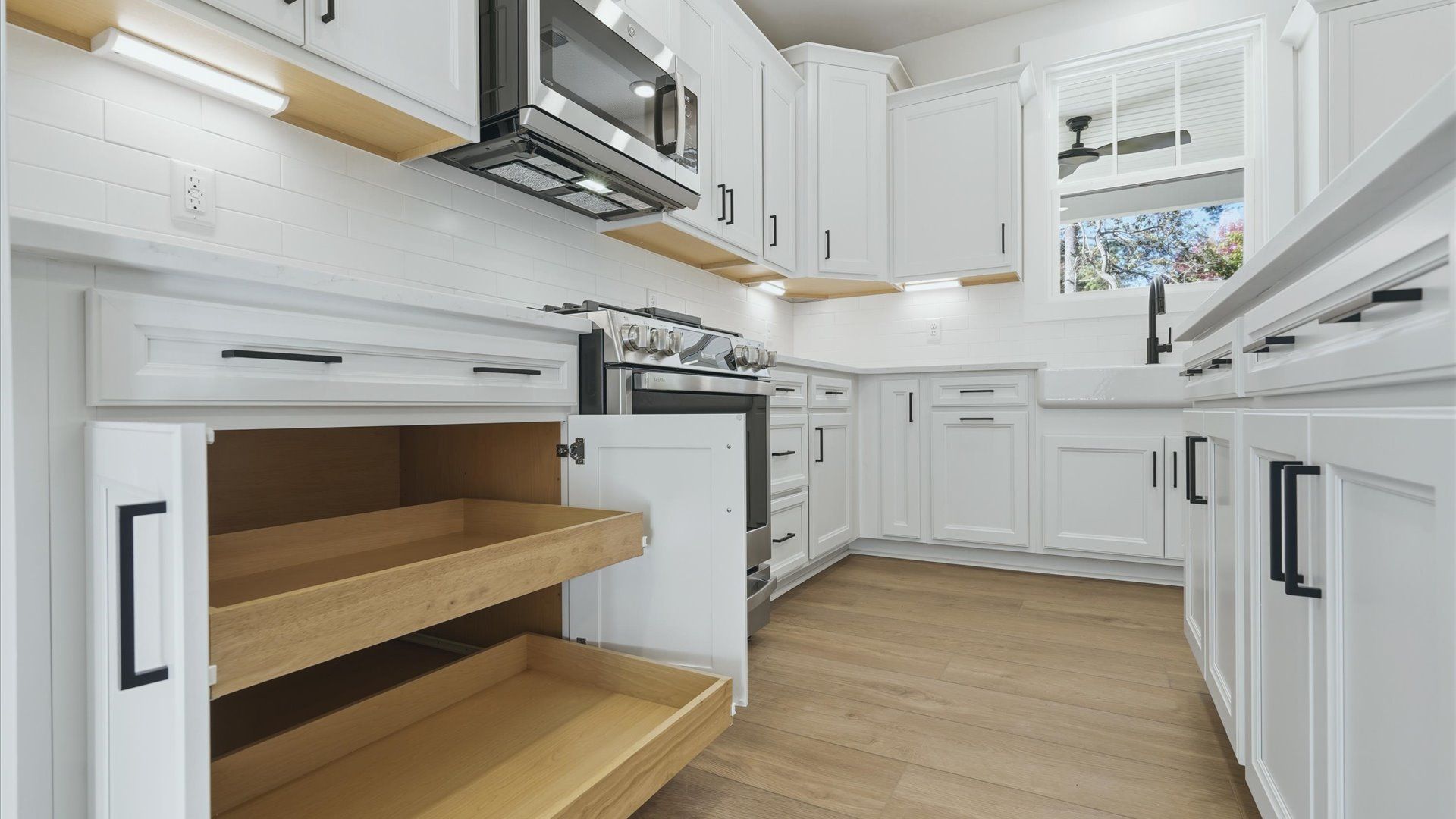 Bright and welcoming kitchen with carefully selected finishes and ample storage at The Wilds at Cedar Mountain