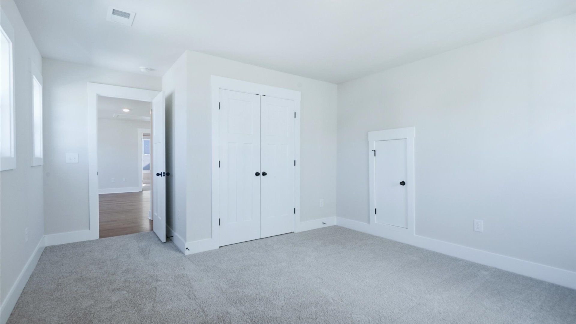 First-class secondary bedroom with comfortable carpeted flooring and generous closet space near Lake Hartwell