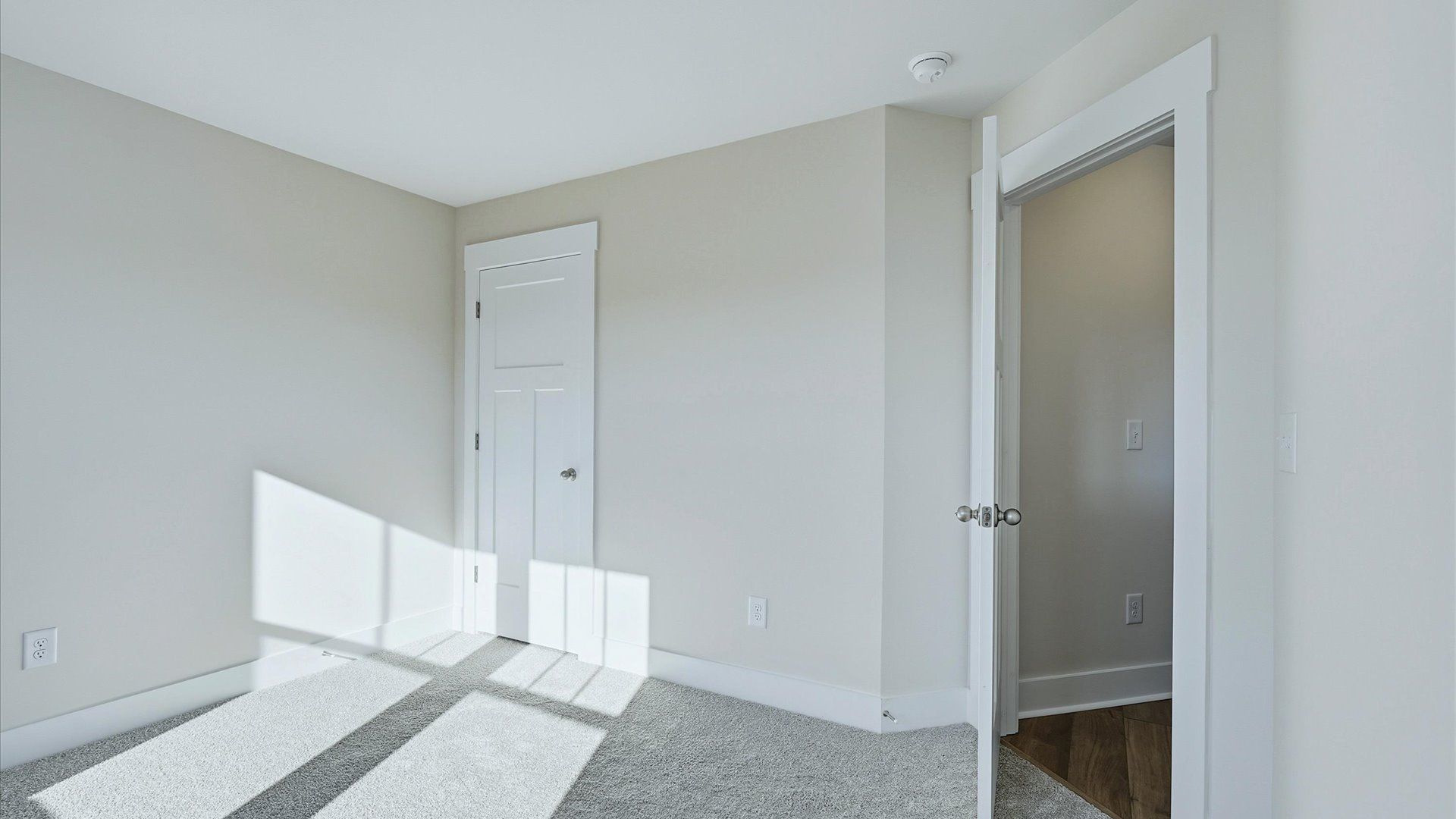 Tasteful bedroom with plush carpet, a walk-in closet, and large windows for abundant natural light in Simpsonville, SC