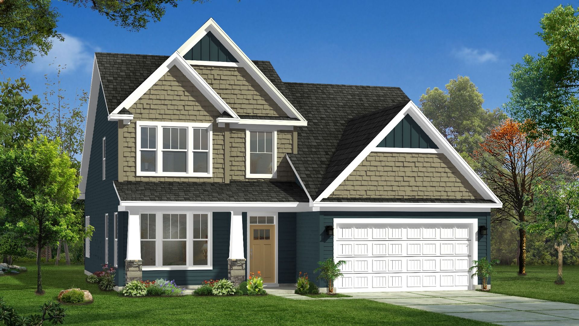 Rendering of elevation 5 of The Middleton Design by DRB Homes