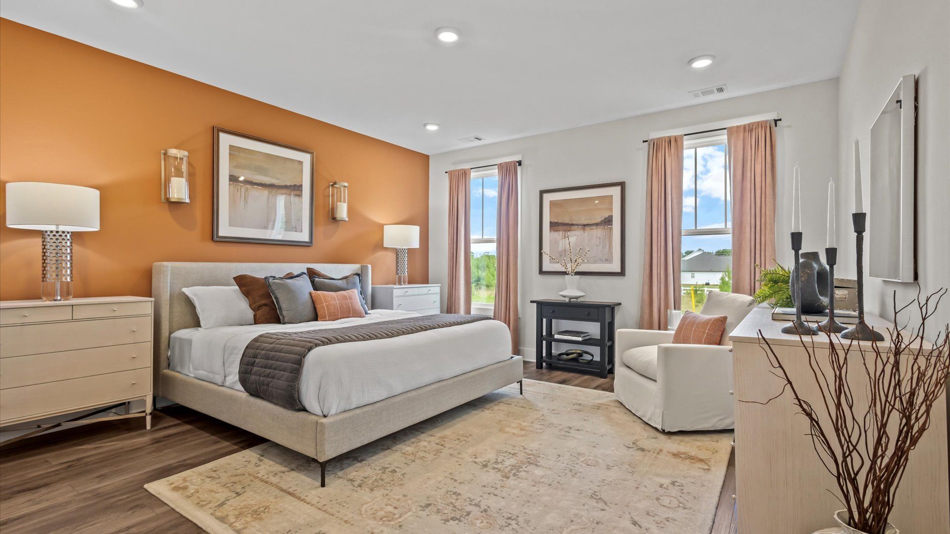 Highly skilled design shines in this elegant, restful primary suite