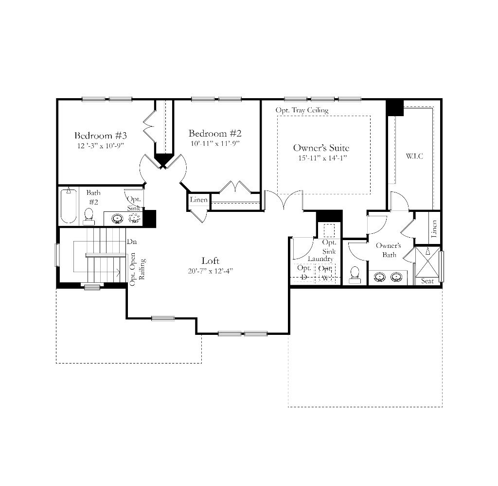 2 story single family home, all white, 2 car garage
