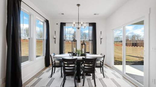 Optional extended breakfast room with multiple large windows and outdoor access in Drayton floorplan at Fox Hollow