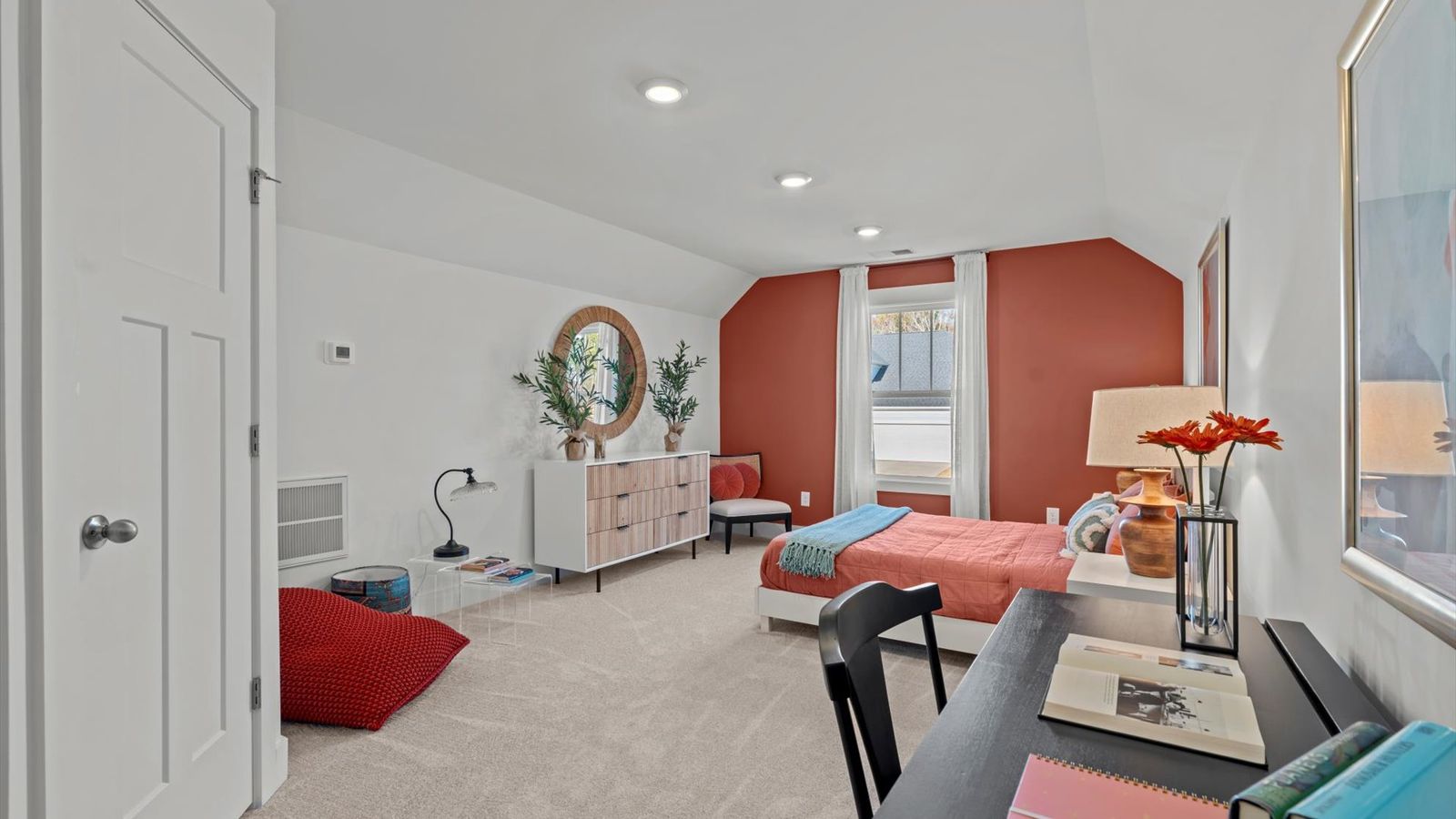 DRB Homes' Pelham Crossing with cozy loft bedroom with plush carpet and elevated ceilings in Greenville, SC