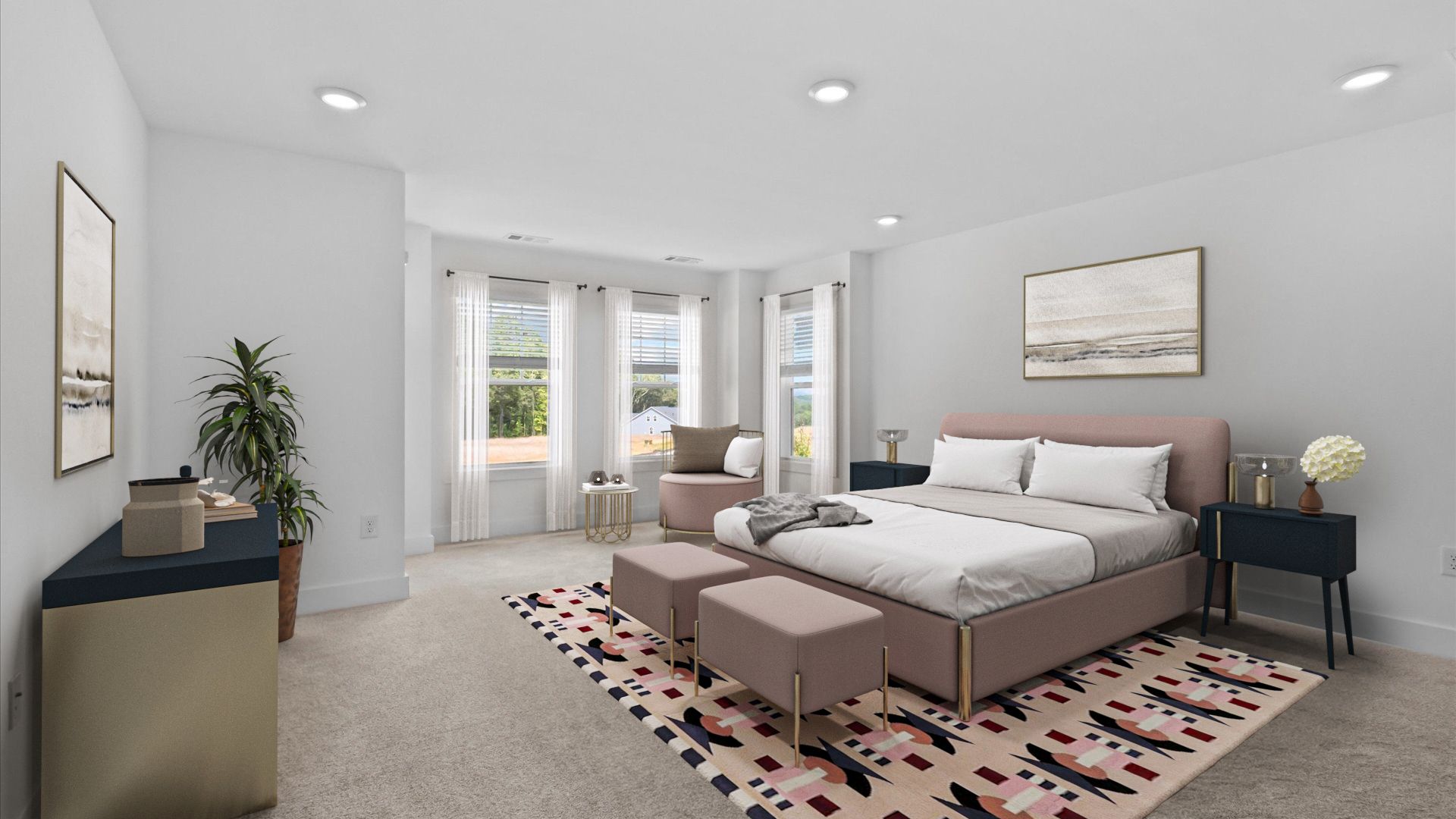 2 story single family home, all white, owner's suite