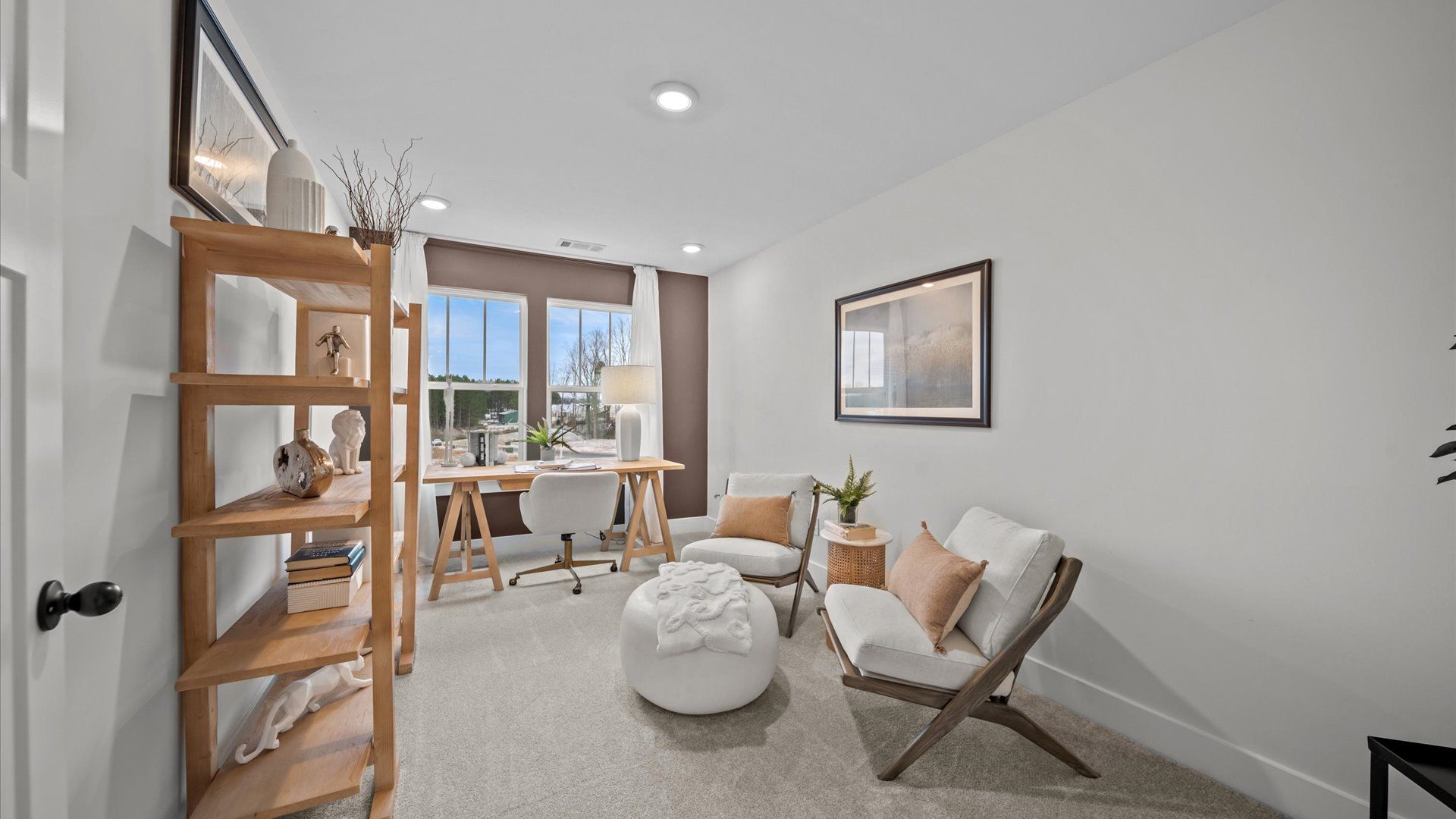 Carpeted secondary bedroom at Hickory Heights by DRB Homes in Downtown Greenville, SC