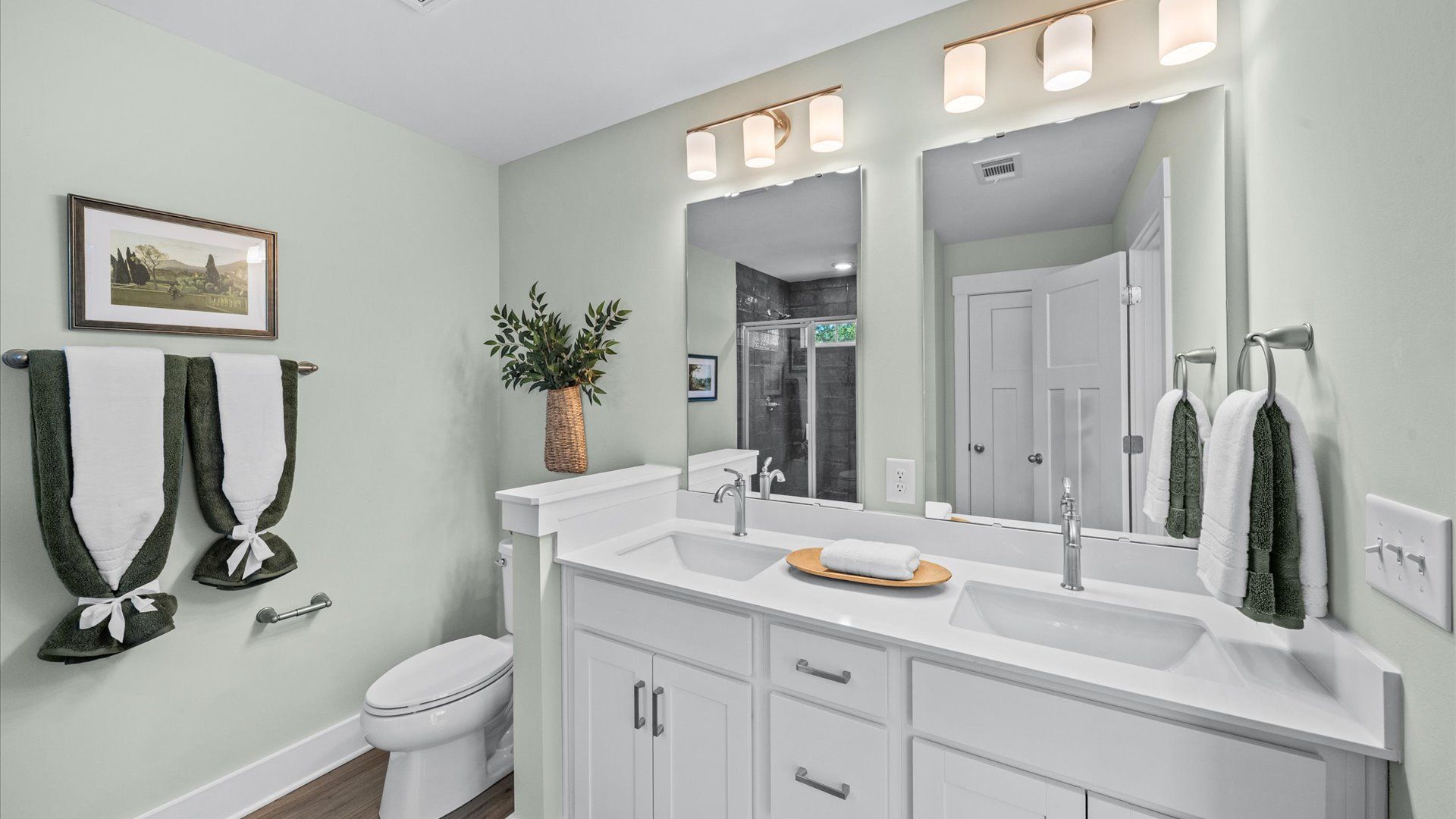 Elegant bathroom design with sleek tile, high-quality cabinetry, and refined hardware in Gray Court, SC