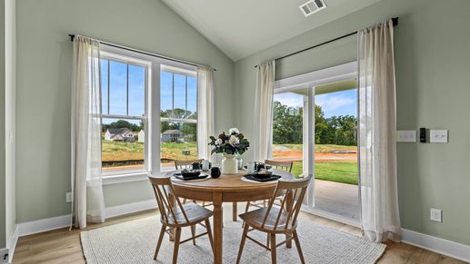 Tasteful dining area with current design