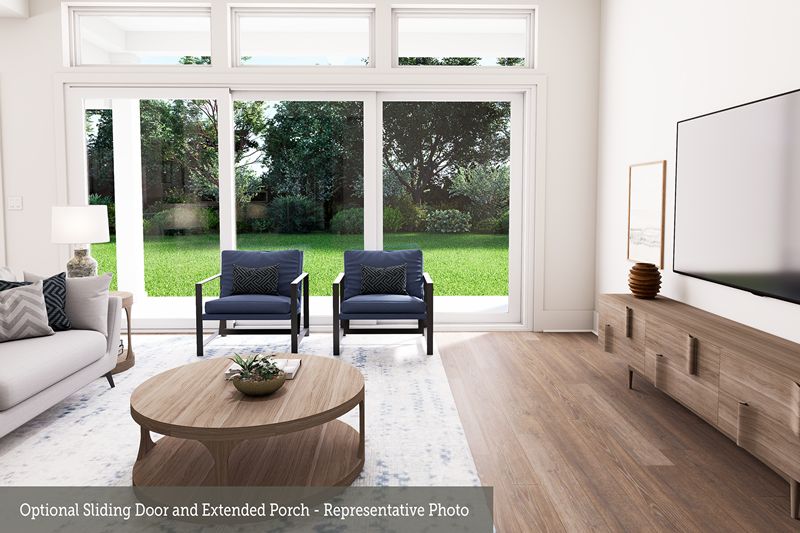 Optional Sliding Door and Extended Porch