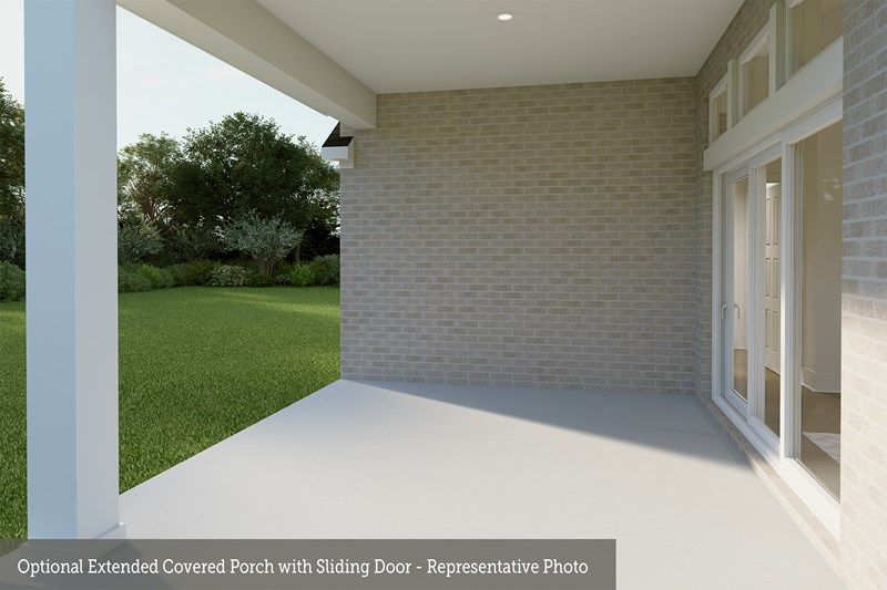 The Mansfield - Optional Extended Covered Porch with Sliding Door
