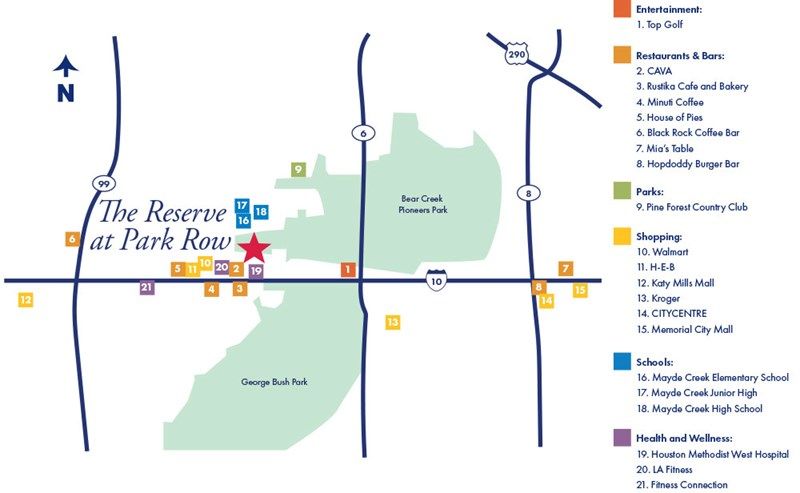 Reserve at Park Row - Amenity Map
