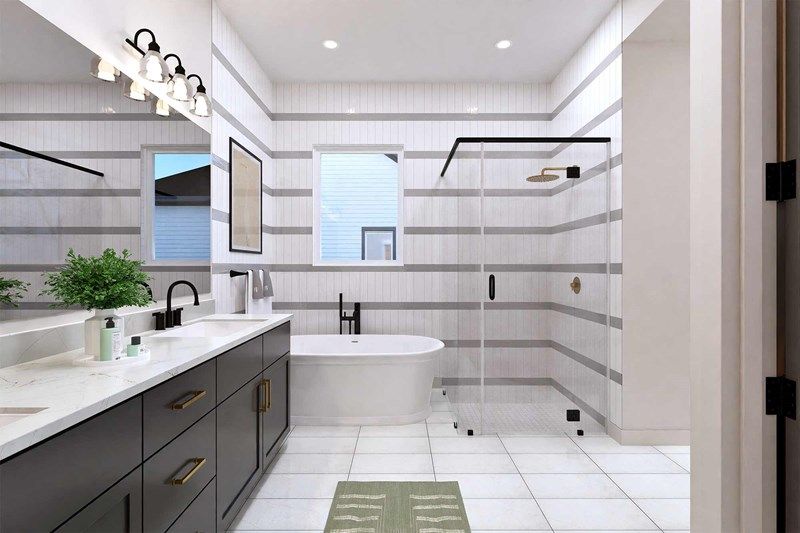 The Alabaster - Optional Freestanding Tub with Shower